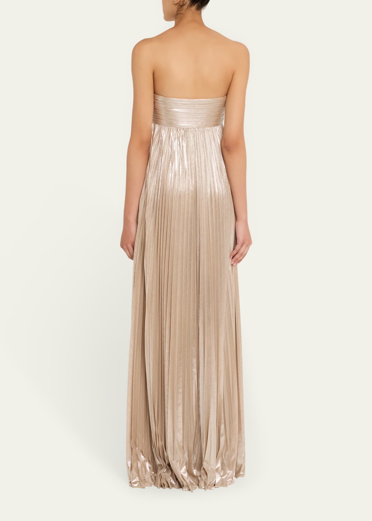Retrofete Zoa Strapless Lamé Twisted-Bodice Gown Image 3 of 5