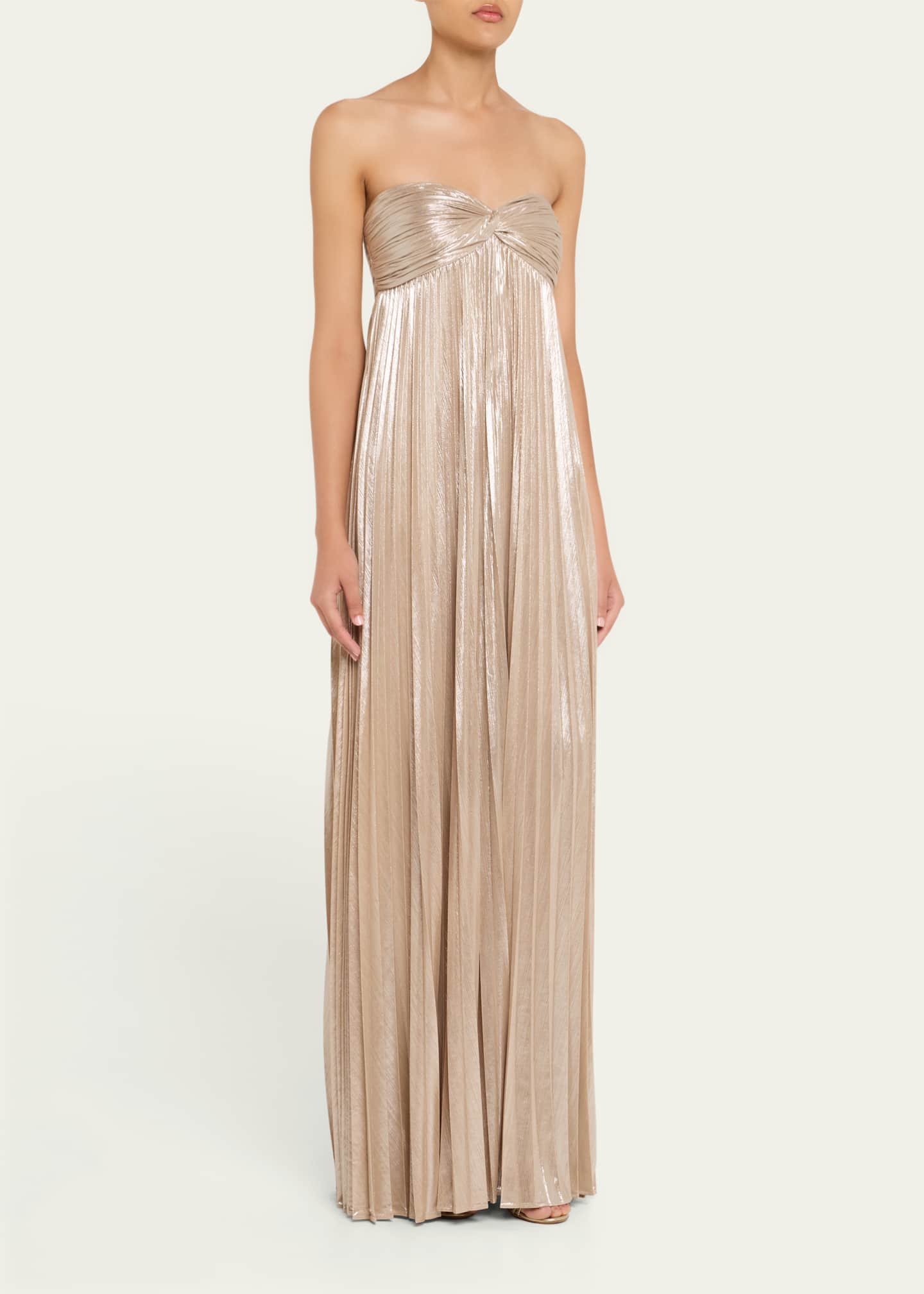 Retrofete Zoa Strapless Lamé Twisted-Bodice Gown Image 4 of 5