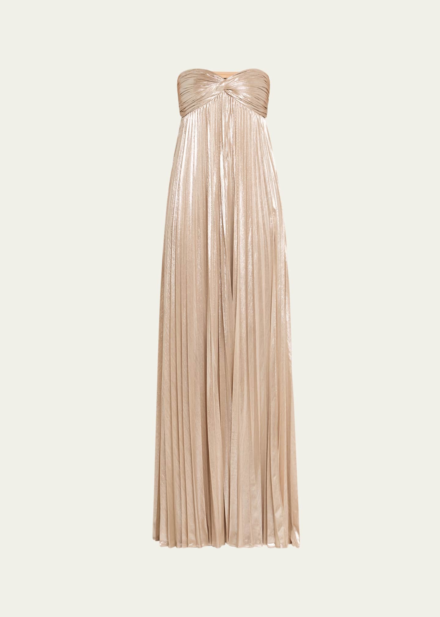 Retrofete Zoa Strapless Lamé Twisted-Bodice Gown Image 1 of 5