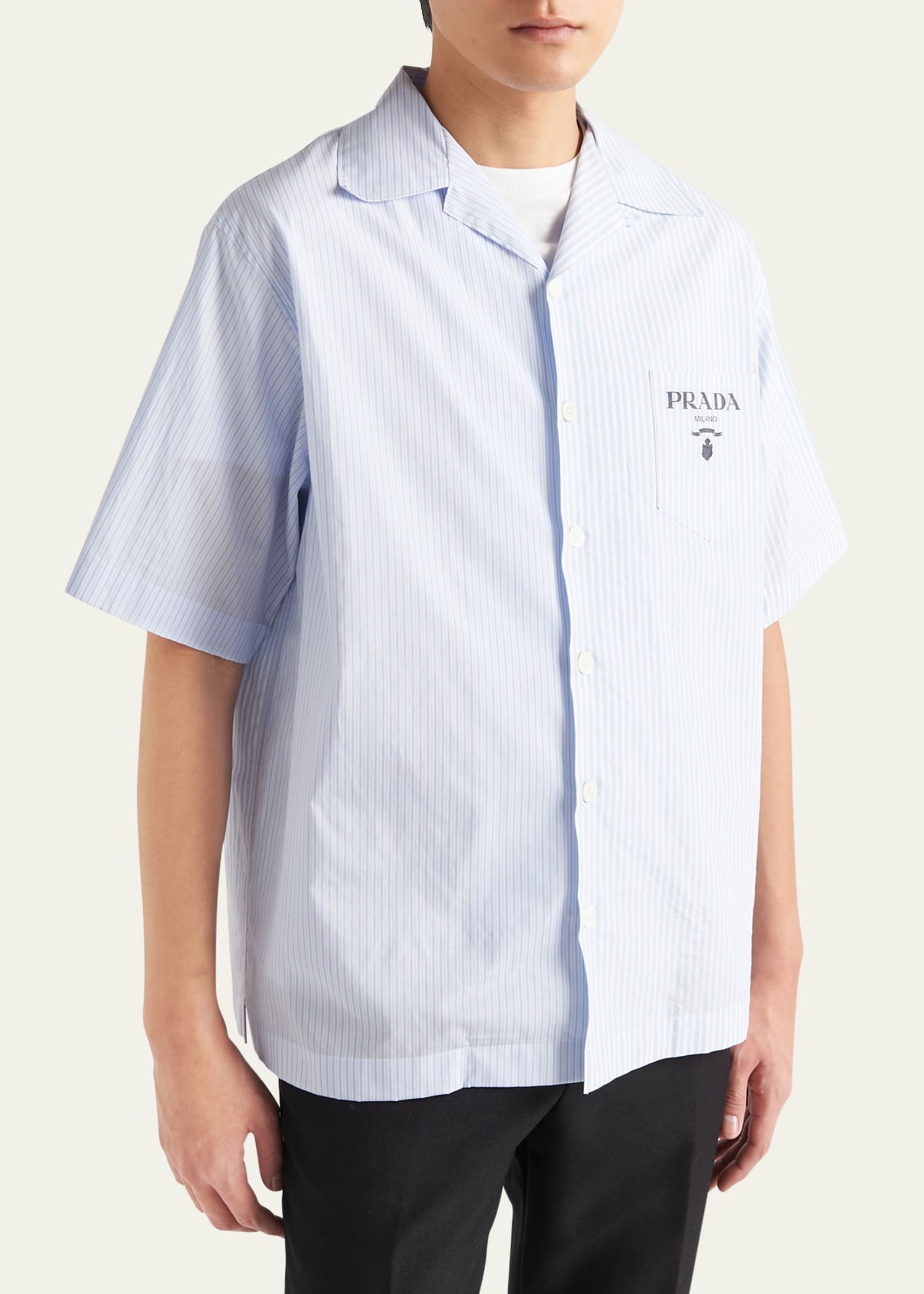 Prada Men's Double Match Camp Shirt Image 4 of 4