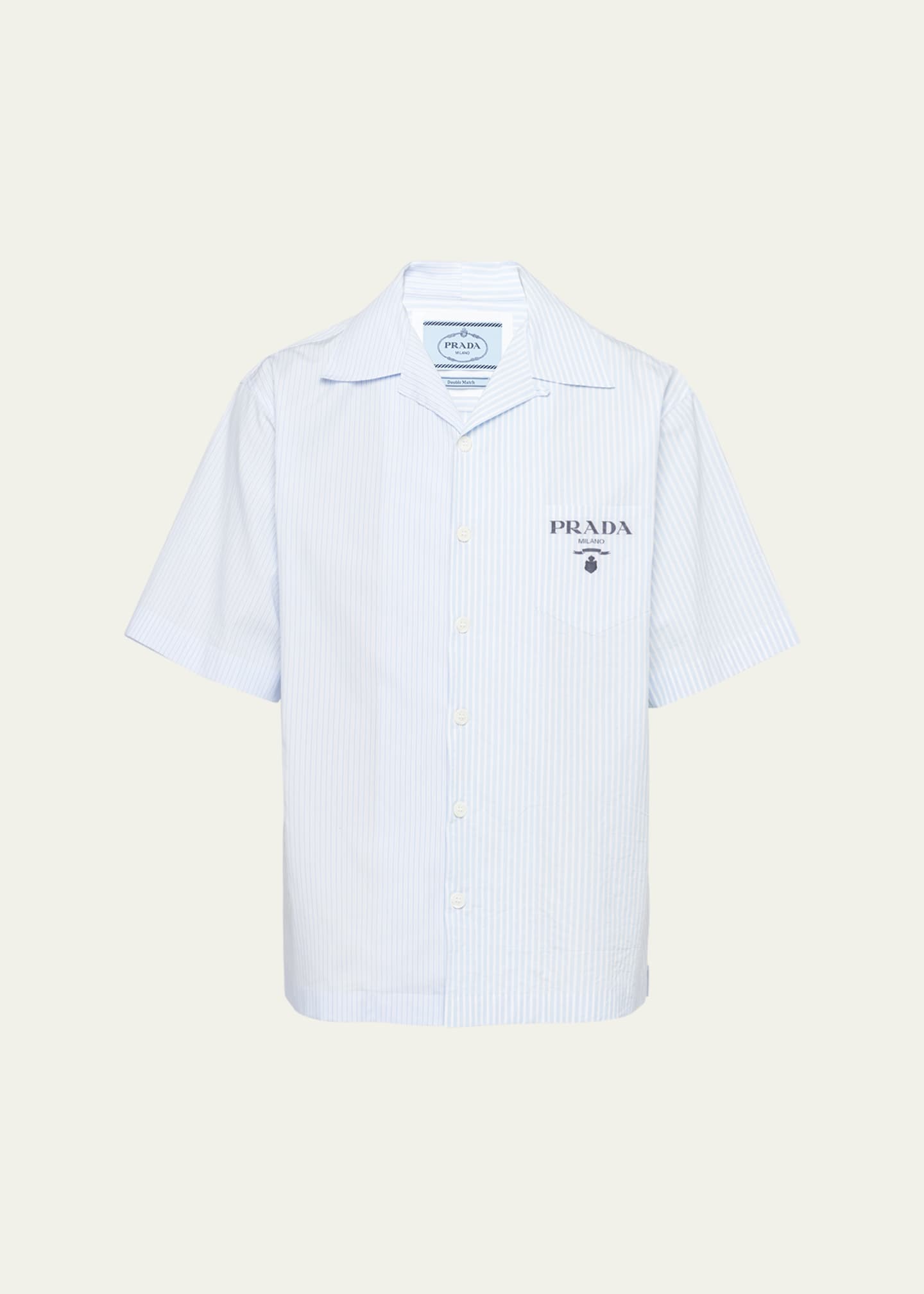 Prada Men's Double Match Camp Shirt Image 1 of 4