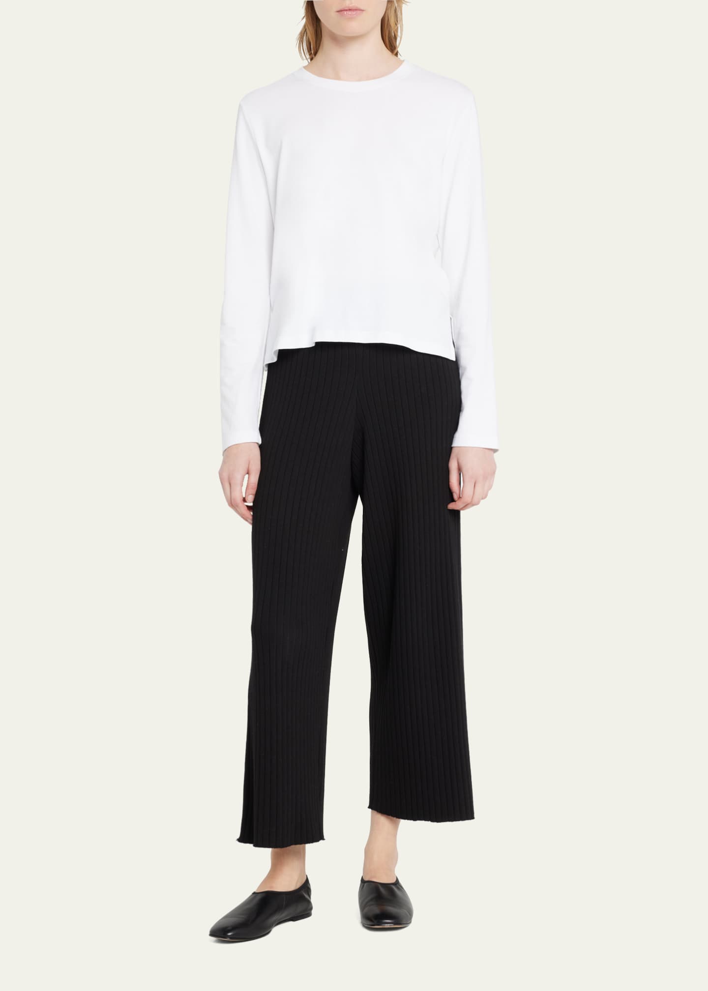 LESET Maya Long-Sleeve Cotton T-Shirt Image 2 of 5
