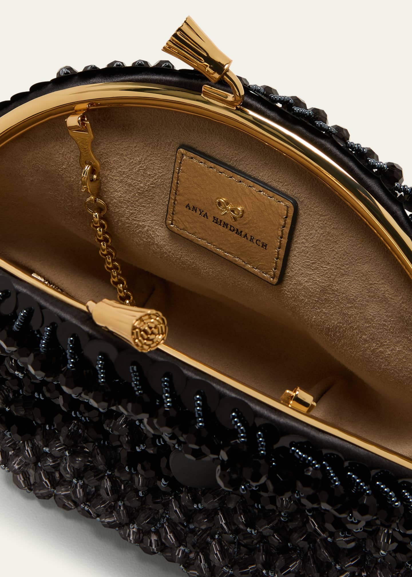 Anya Hindmarch Maud Iridescent Beaded Fish Clutch Bag Bergdorf Goodman