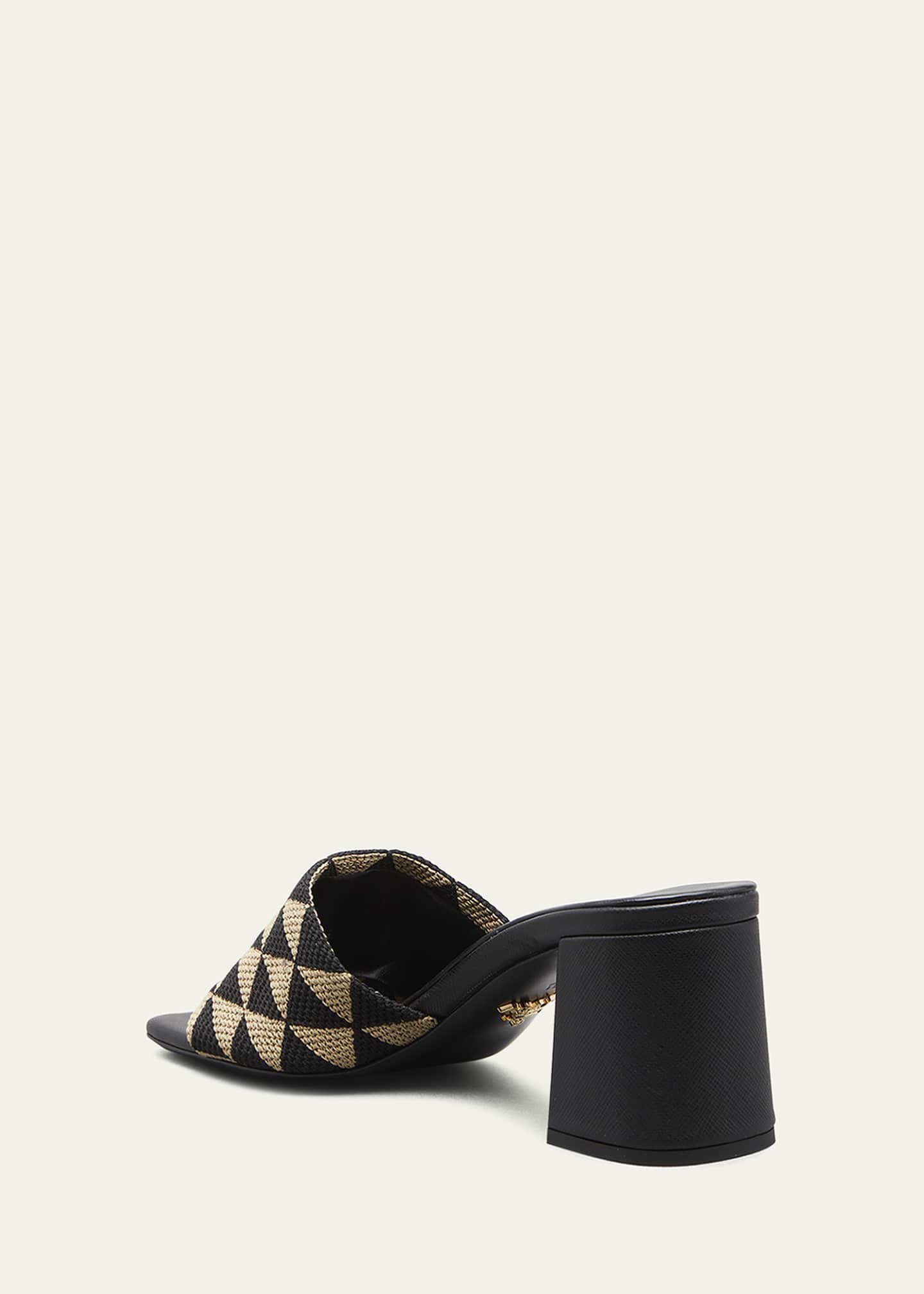 Prada Triangolo Jacquard Flat Slide Sandals Image 4 of 5
