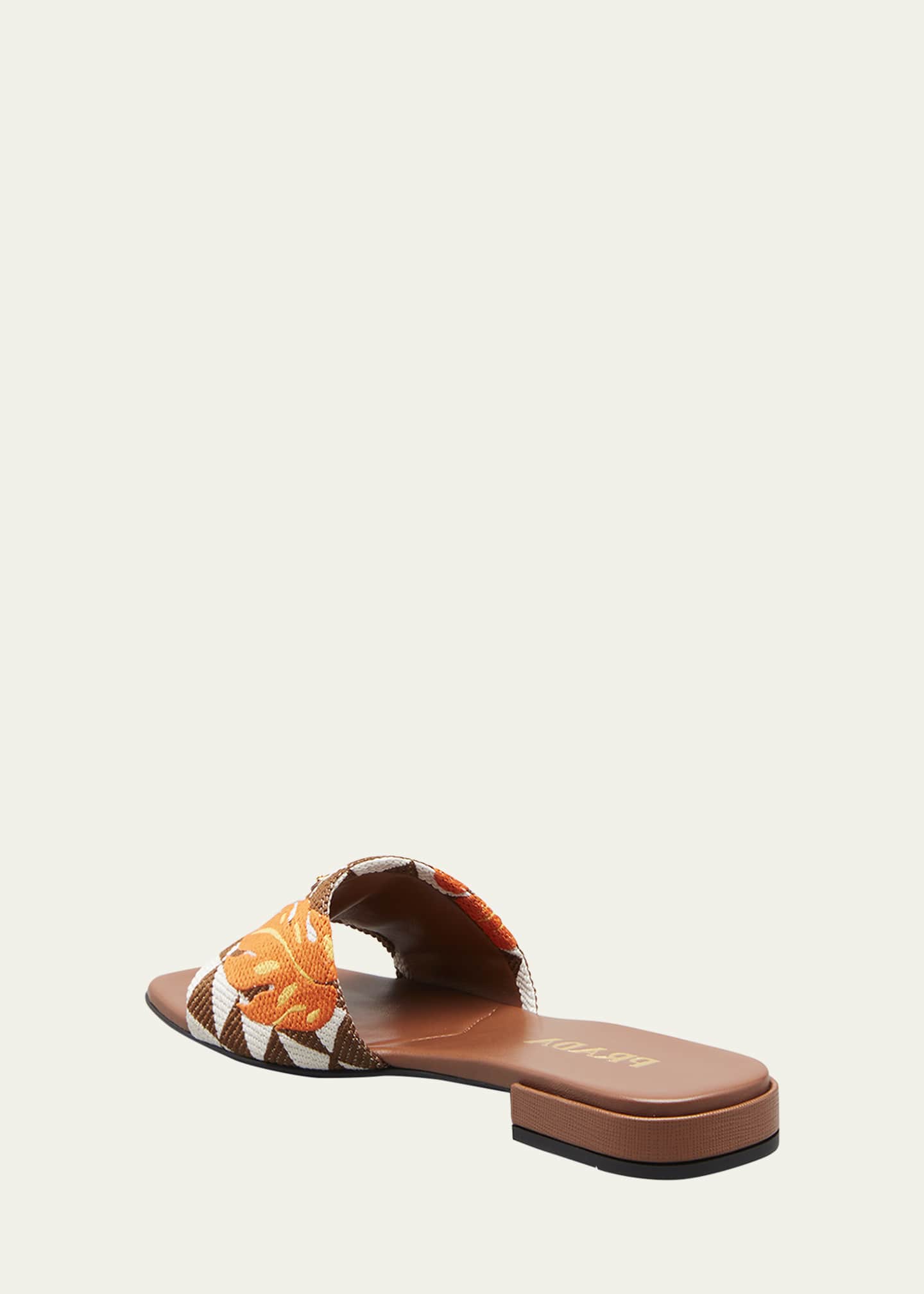 Prada Triangolo Ibiscus Flat Slide Sandals Bergdorf Goodman