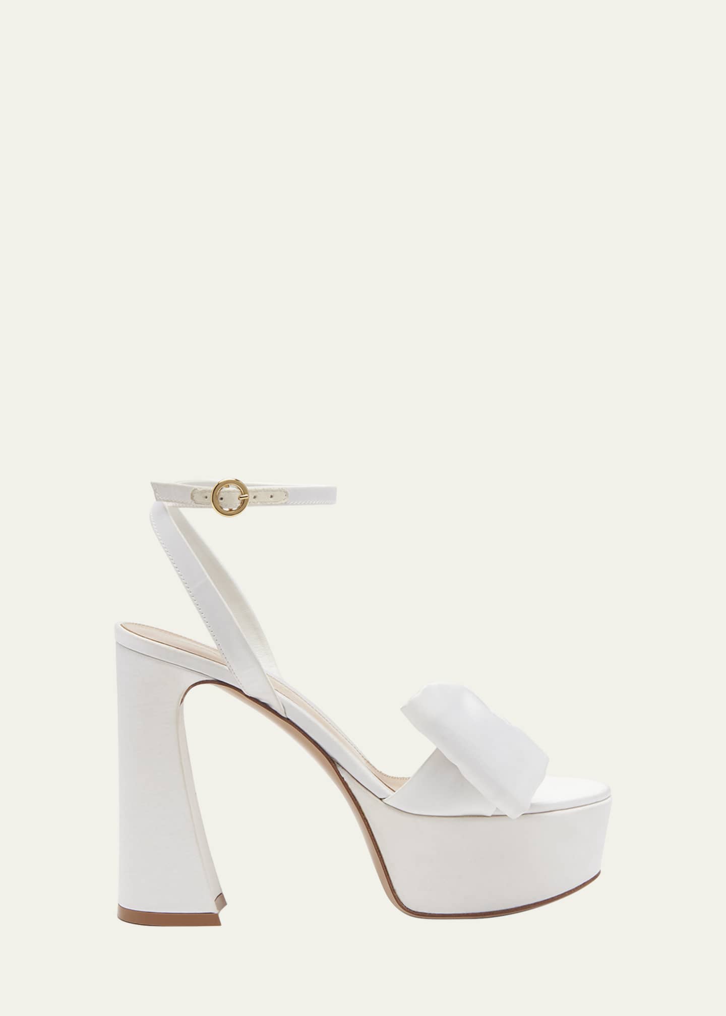 Gianvito Rossi Raso Bow Ankle-Strap Platform Sandals - Bergdorf Goodman