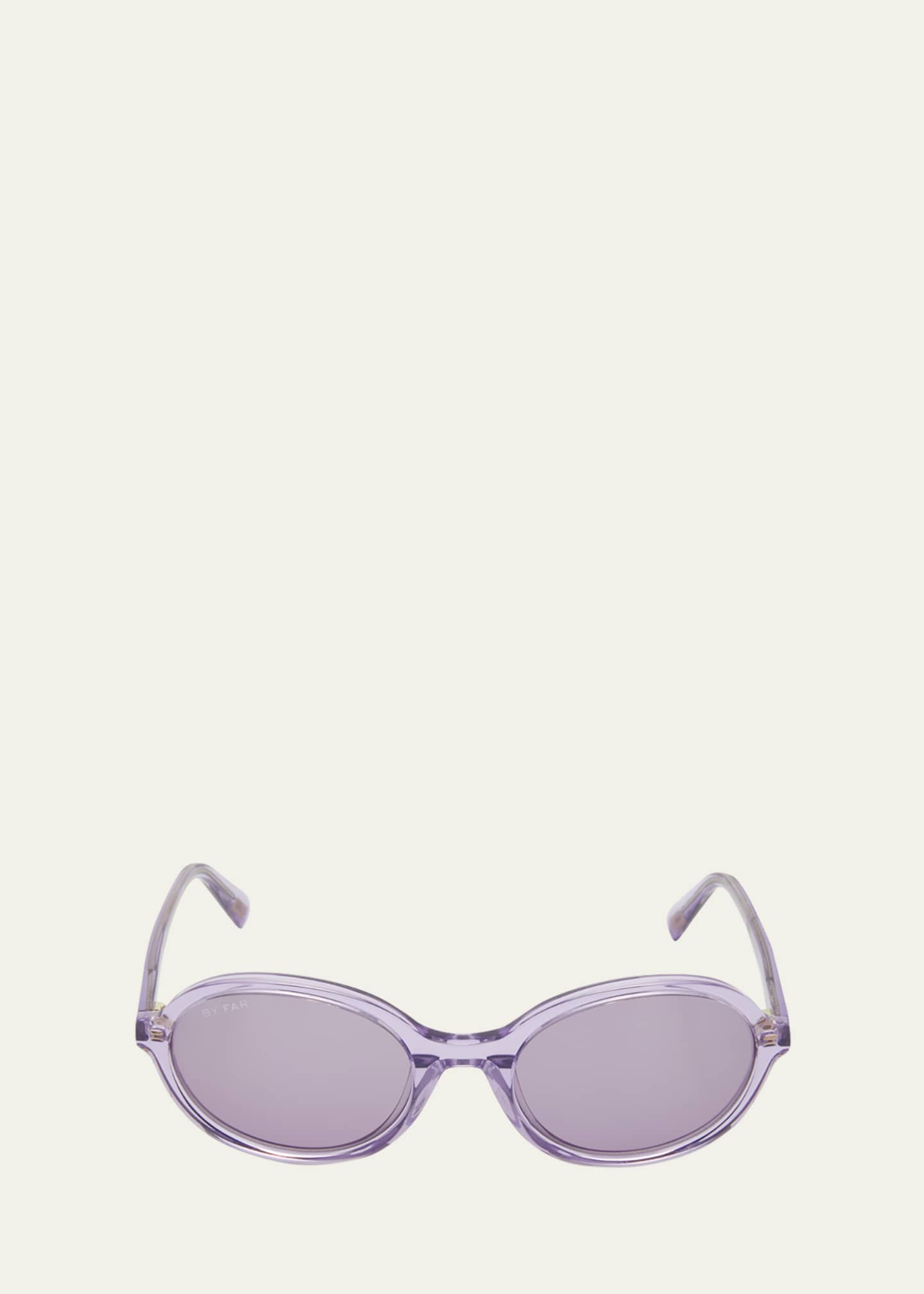 BY FAR Velvet Semi-Transparent Round Acetate Sunglasses Image 1 of 5