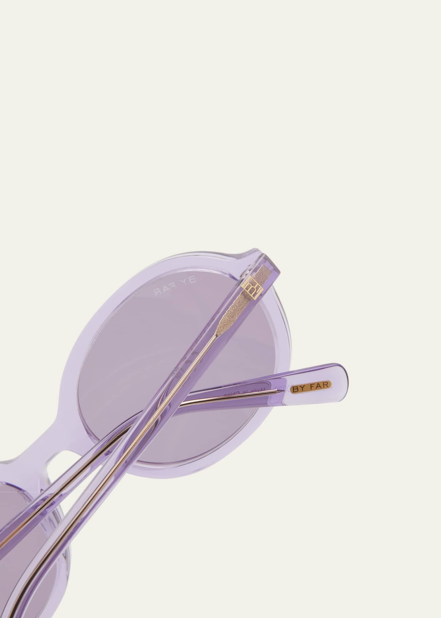 BY FAR Velvet Semi-Transparent Round Acetate Sunglasses Image 5 of 5
