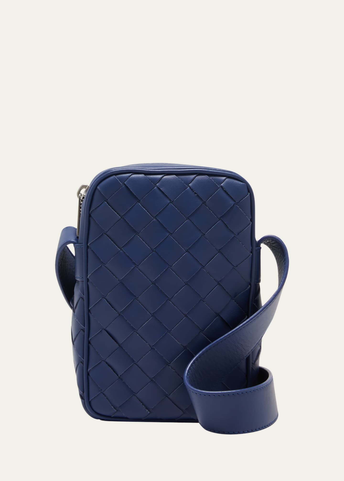 Bottega Veneta Tie Intrecciato Leather Shoulder Bag - Blue