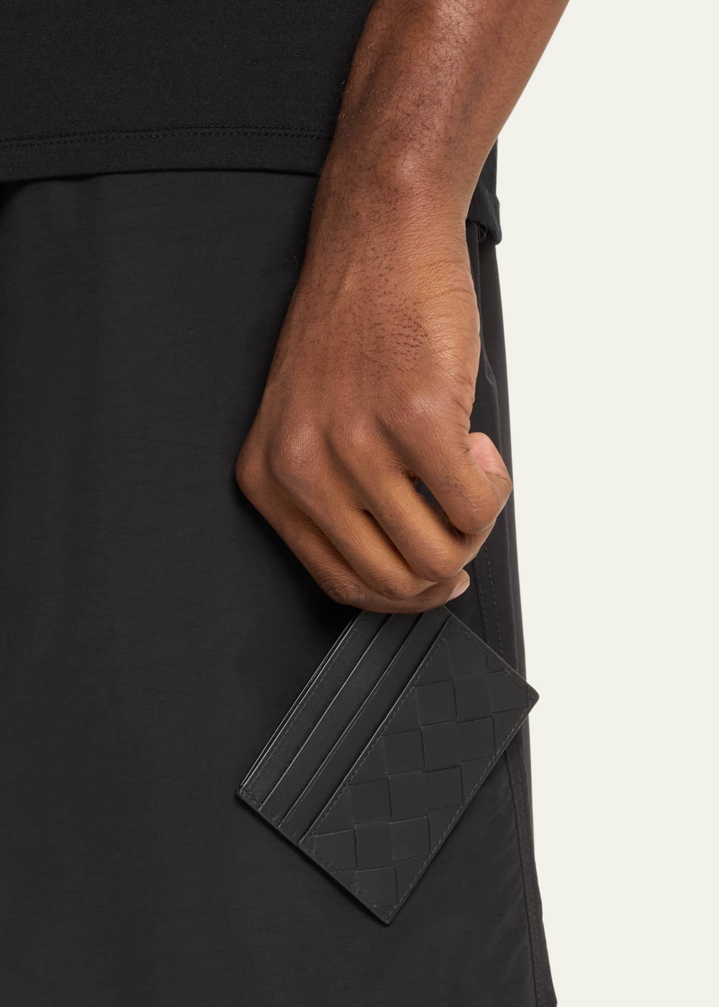 Bottega Veneta Men's Intrecciato Leather Card Case Image 2 of 3