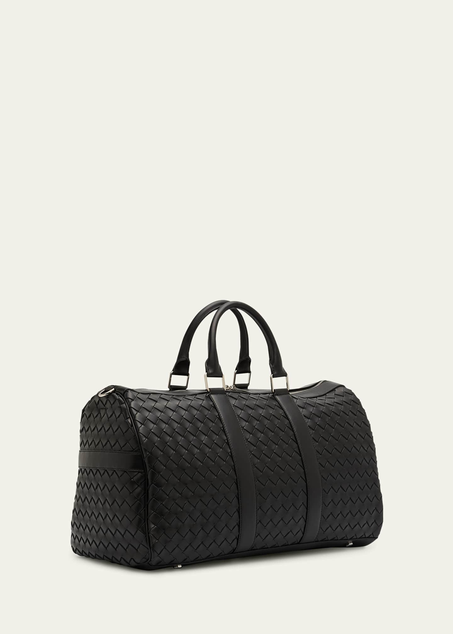 Bottega Veneta Men's Medium Intrecciato Leather Duffel Bag Image 3 of 5