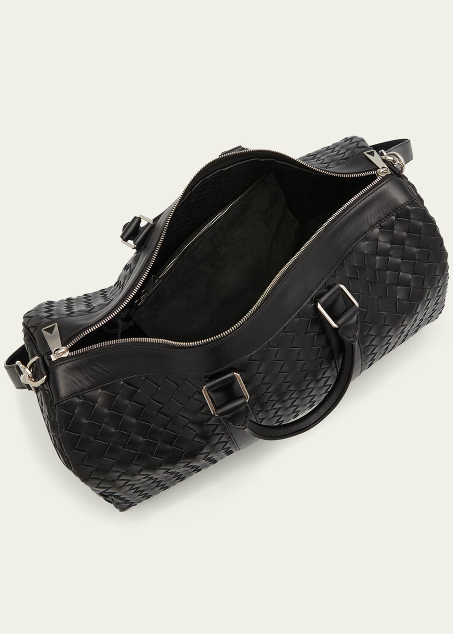 Bottega Veneta Men's Medium Intrecciato Leather Duffel Bag Image 4 of 5