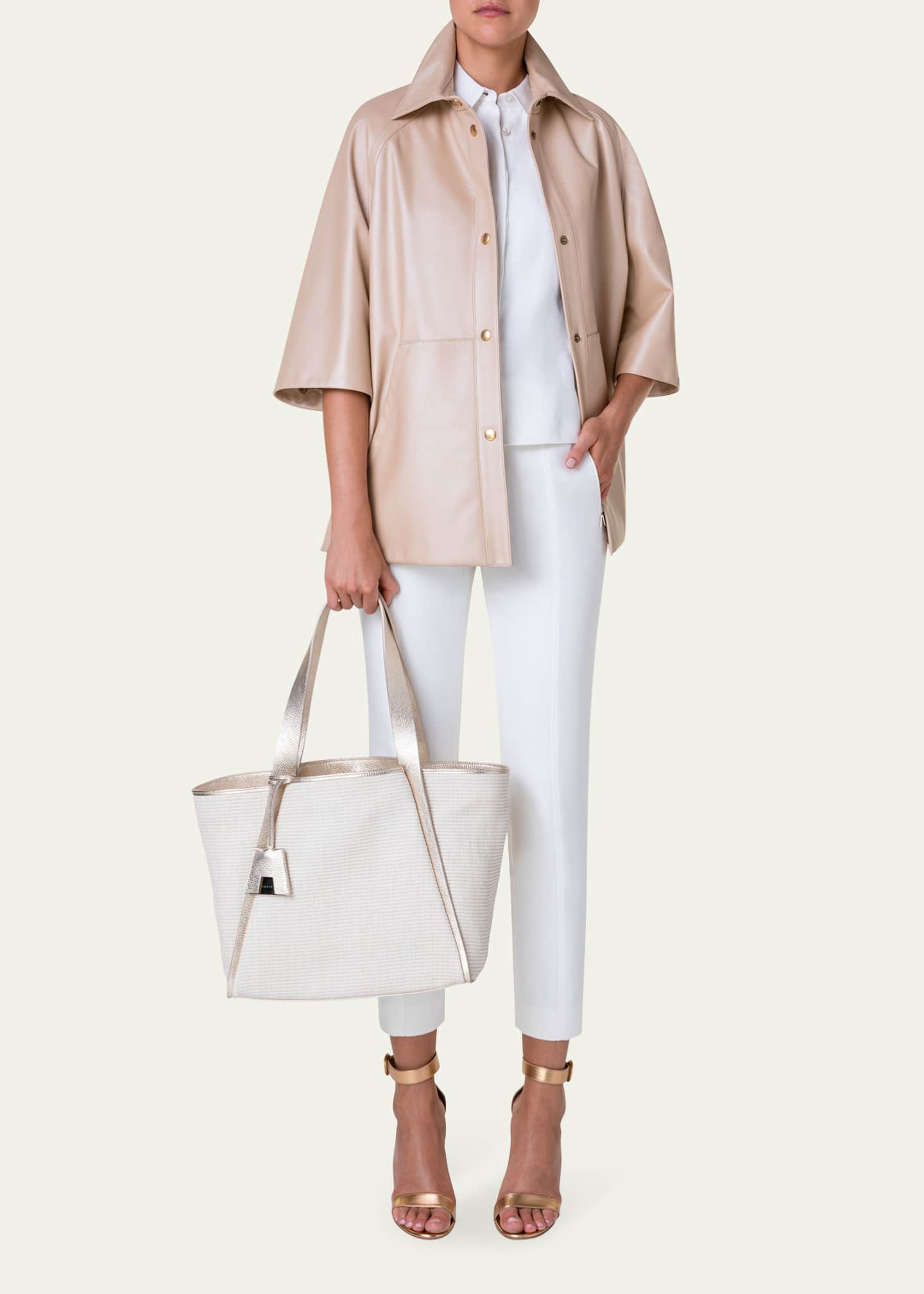 Akris Alex Medium Tote in Camel and Caramel