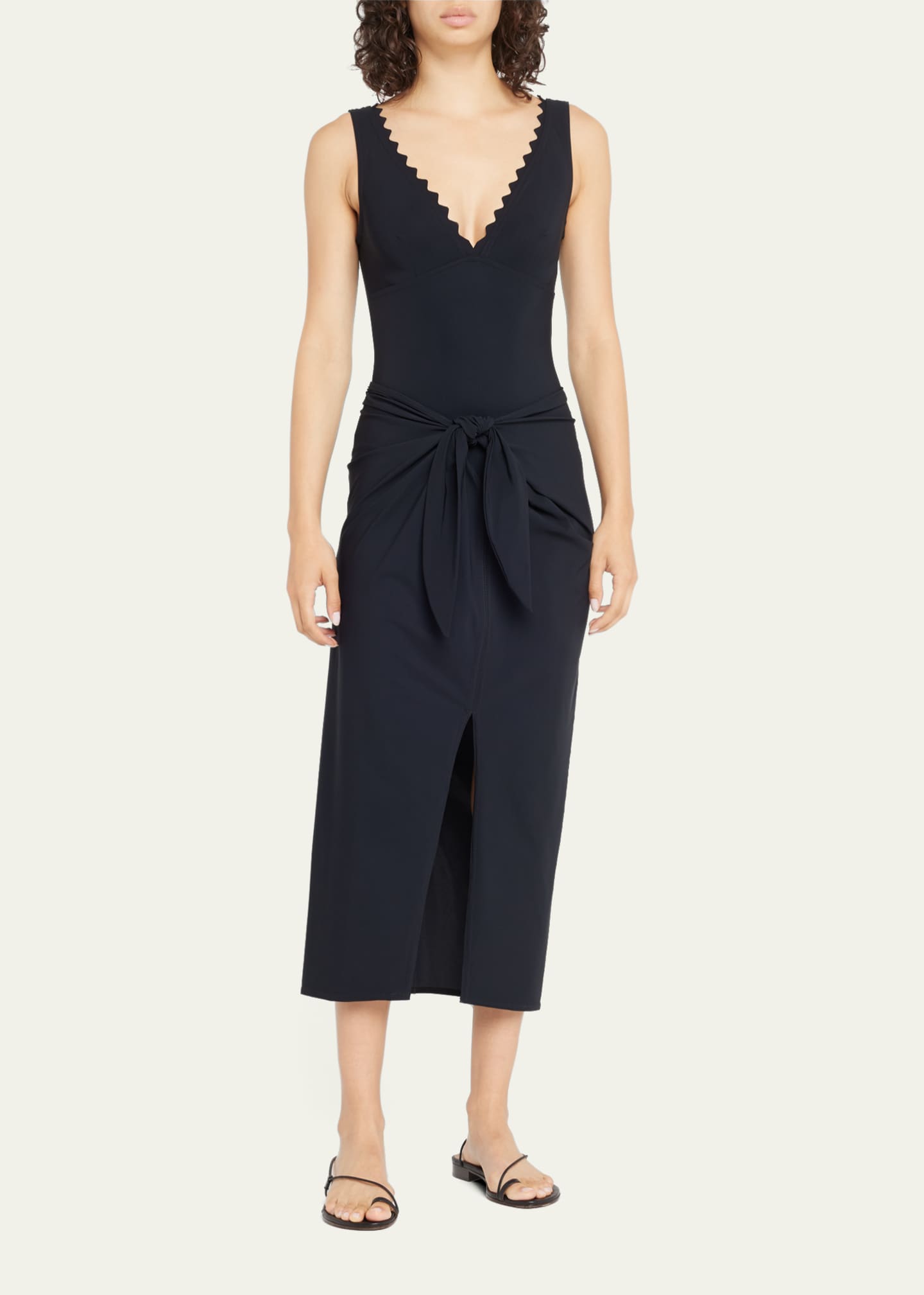 Karla Colletto Basics Waist-Tie Sarong Coverup Image 2 of 5