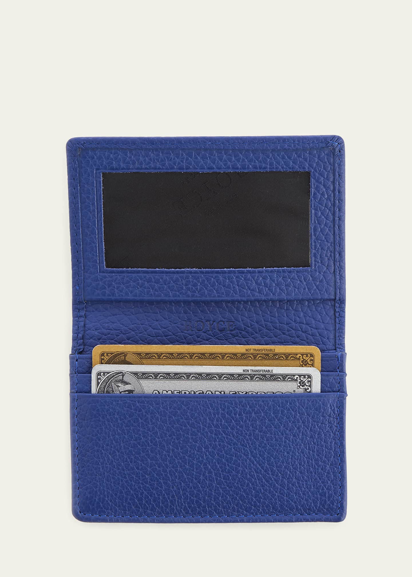 ROYCE New York Monogrammed Leather Card Holder Wallet Image 2 of 2