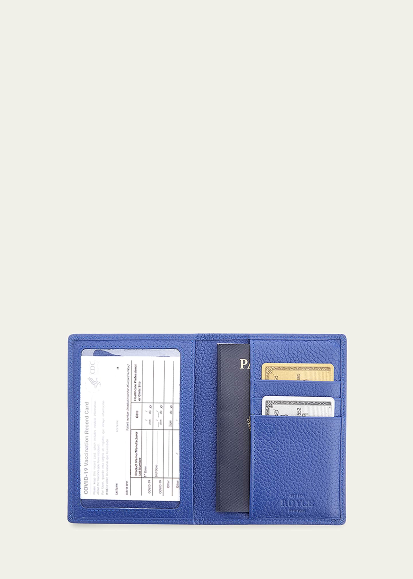 ROYCE New York Personalized Leather RFID-Blocking Passport Case Image 2 of 2