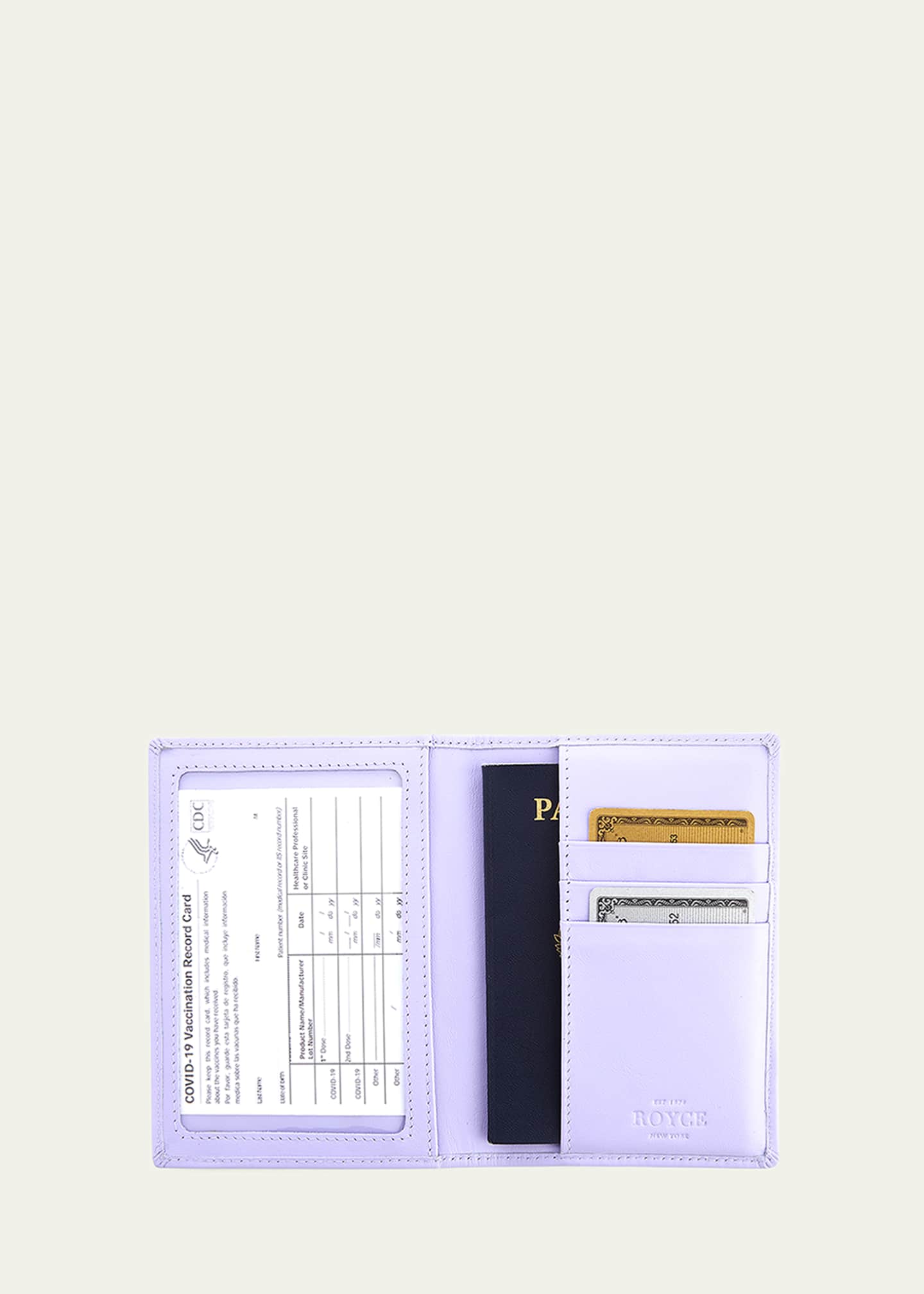 ROYCE New York Personalized Leather RFID-Blocking Passport Case Image 2 of 2