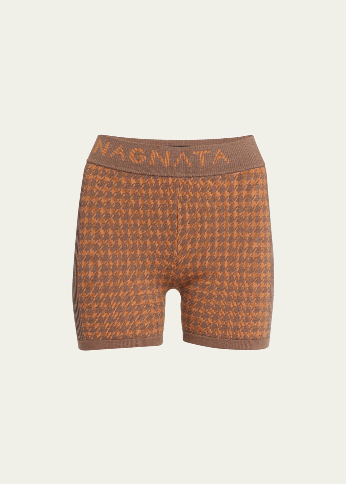 NAGNATA Checked Out Knit Bike Shorts Bergdorf Goodman