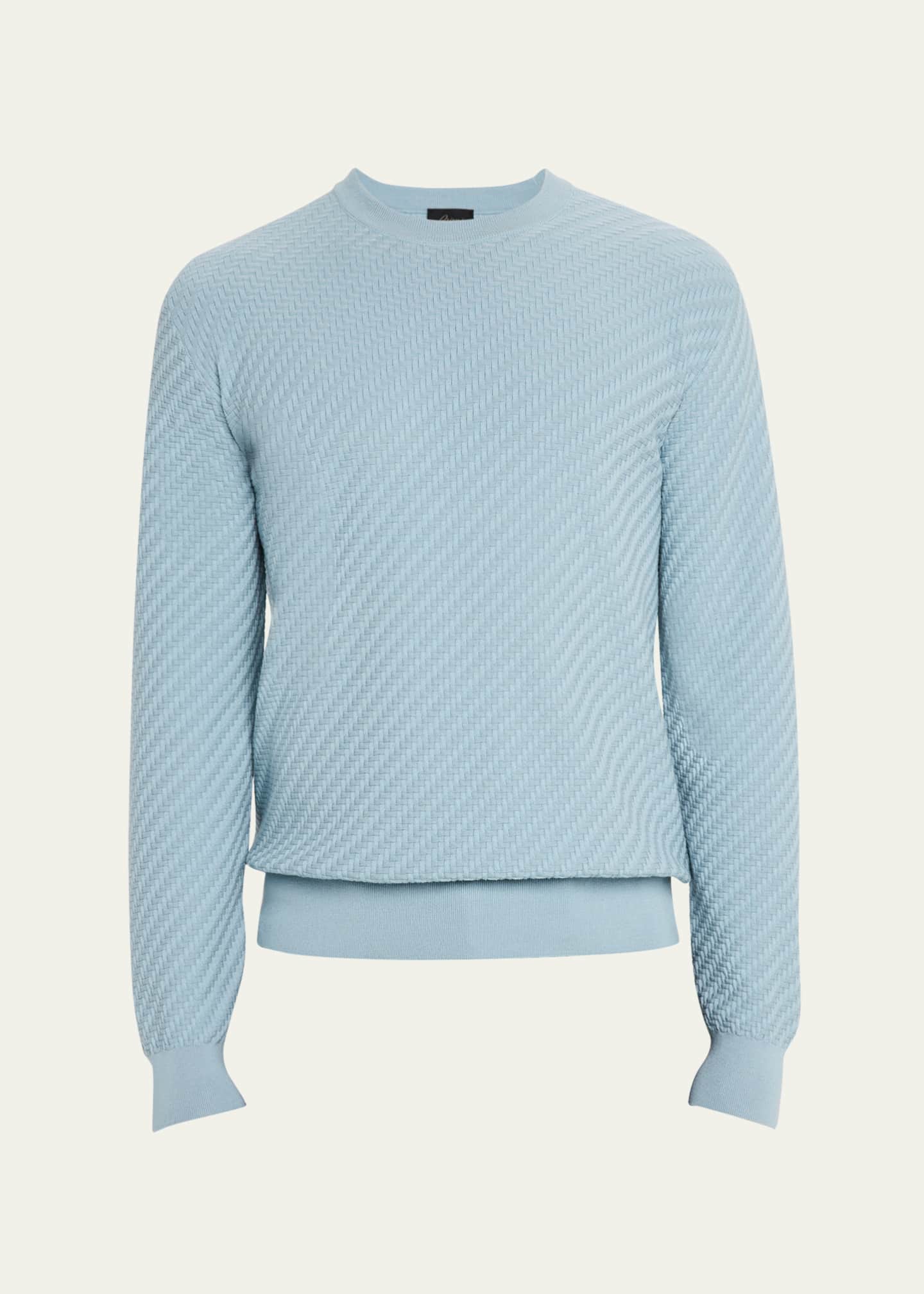 Brioni Men's Basketweave Crew Sweater Image 1 of 5