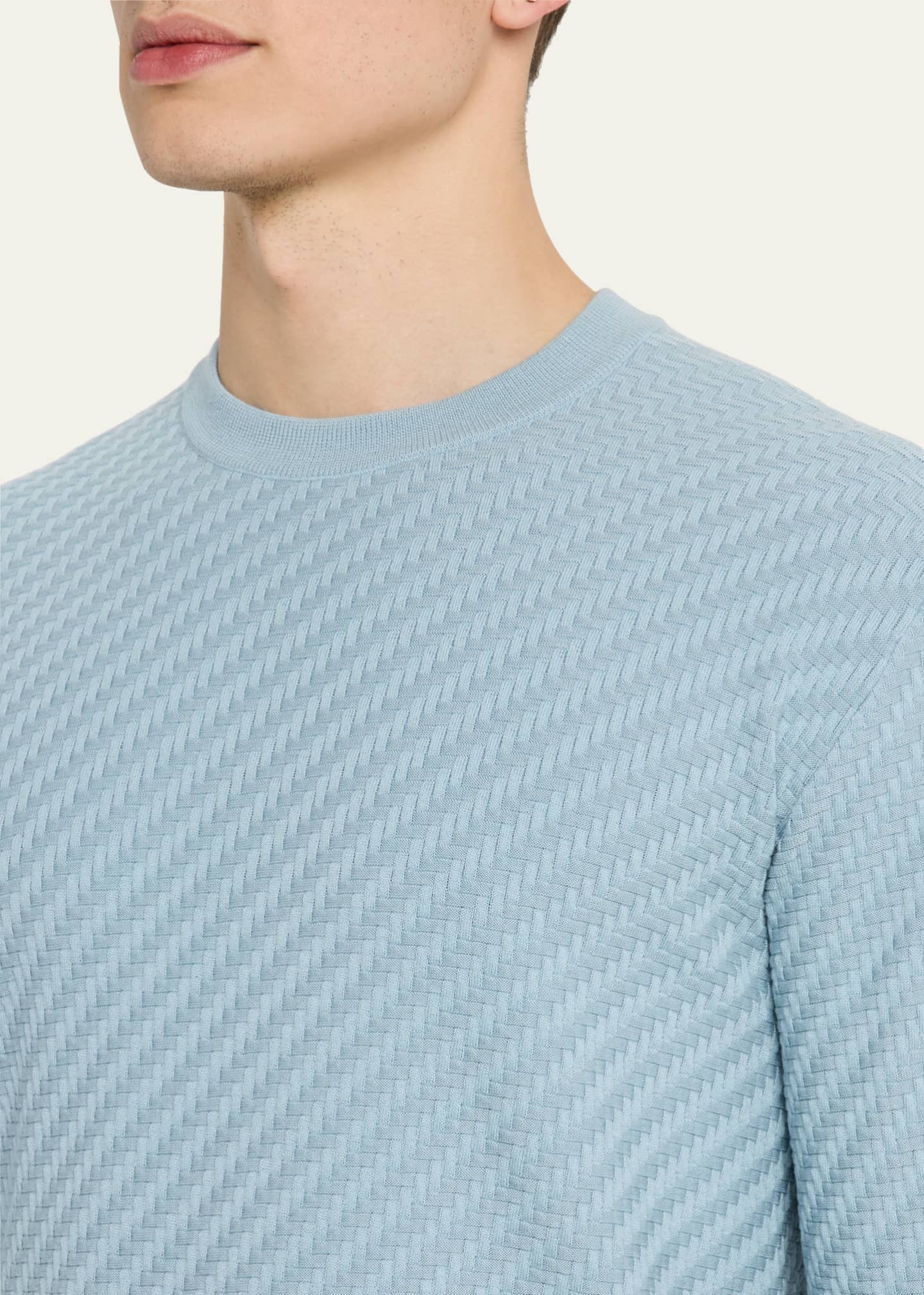 Brioni Men's Basketweave Crew Sweater Image 5 of 5