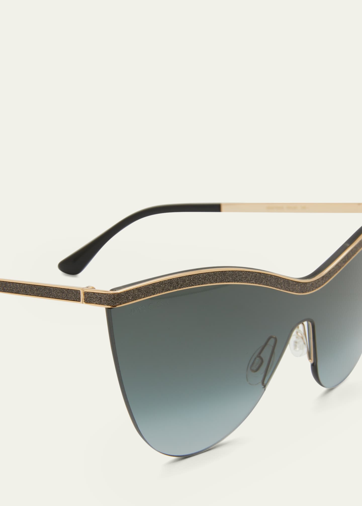 Jimmy Choo Kristen Glitter Metal & Acetate Shield Sunglasses Bergdorf