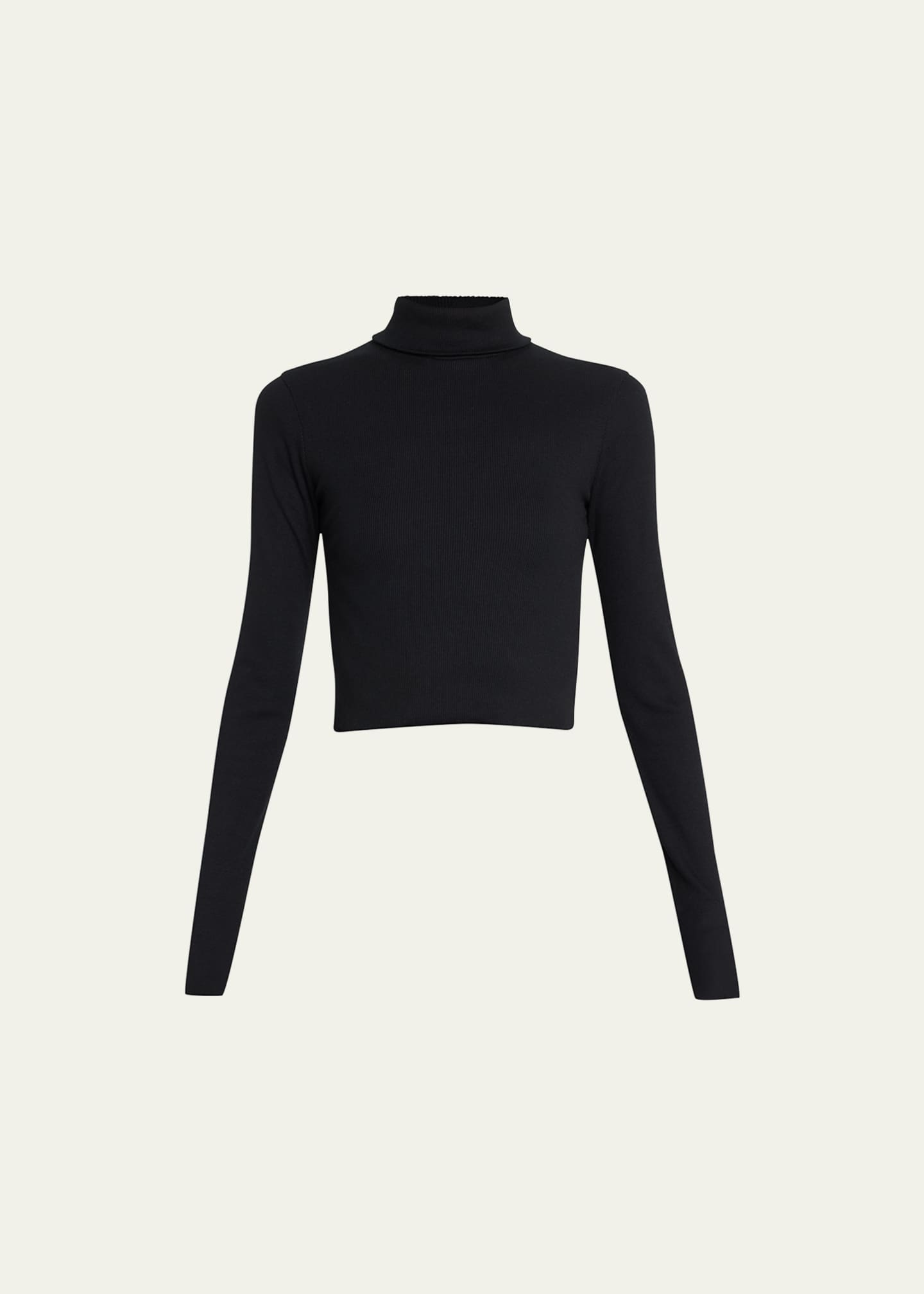 High-neck Blouse, Cut-out Mock Neck Top, Fitted Turtleneck Long