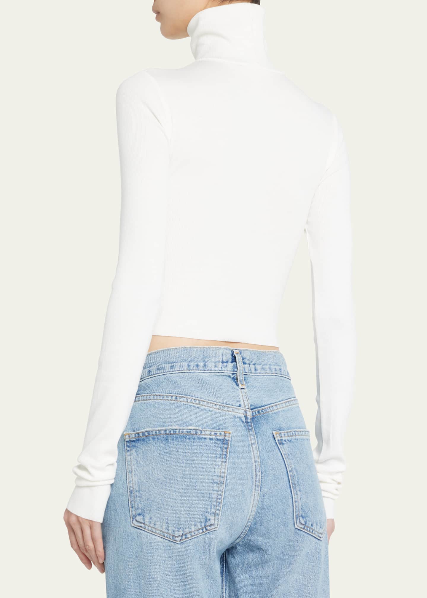 Eterne Cropped Fitted Turtleneck Top Image 3 of 5