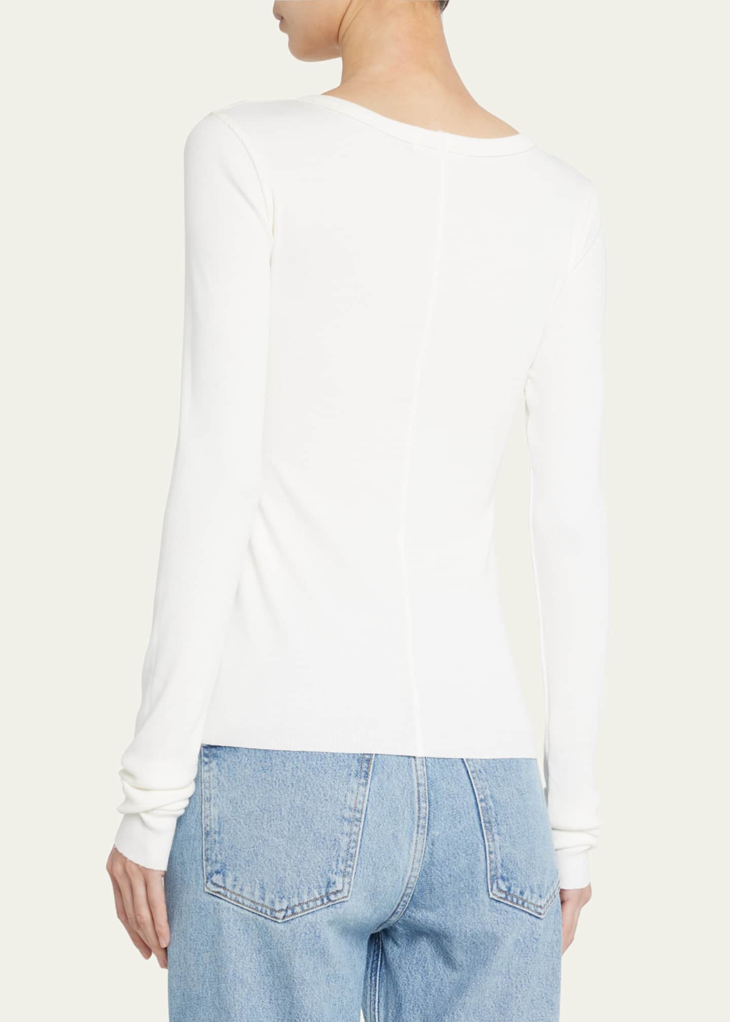 Eterne Long-Sleeve Fitted Crewneck Top Image 3 of 5