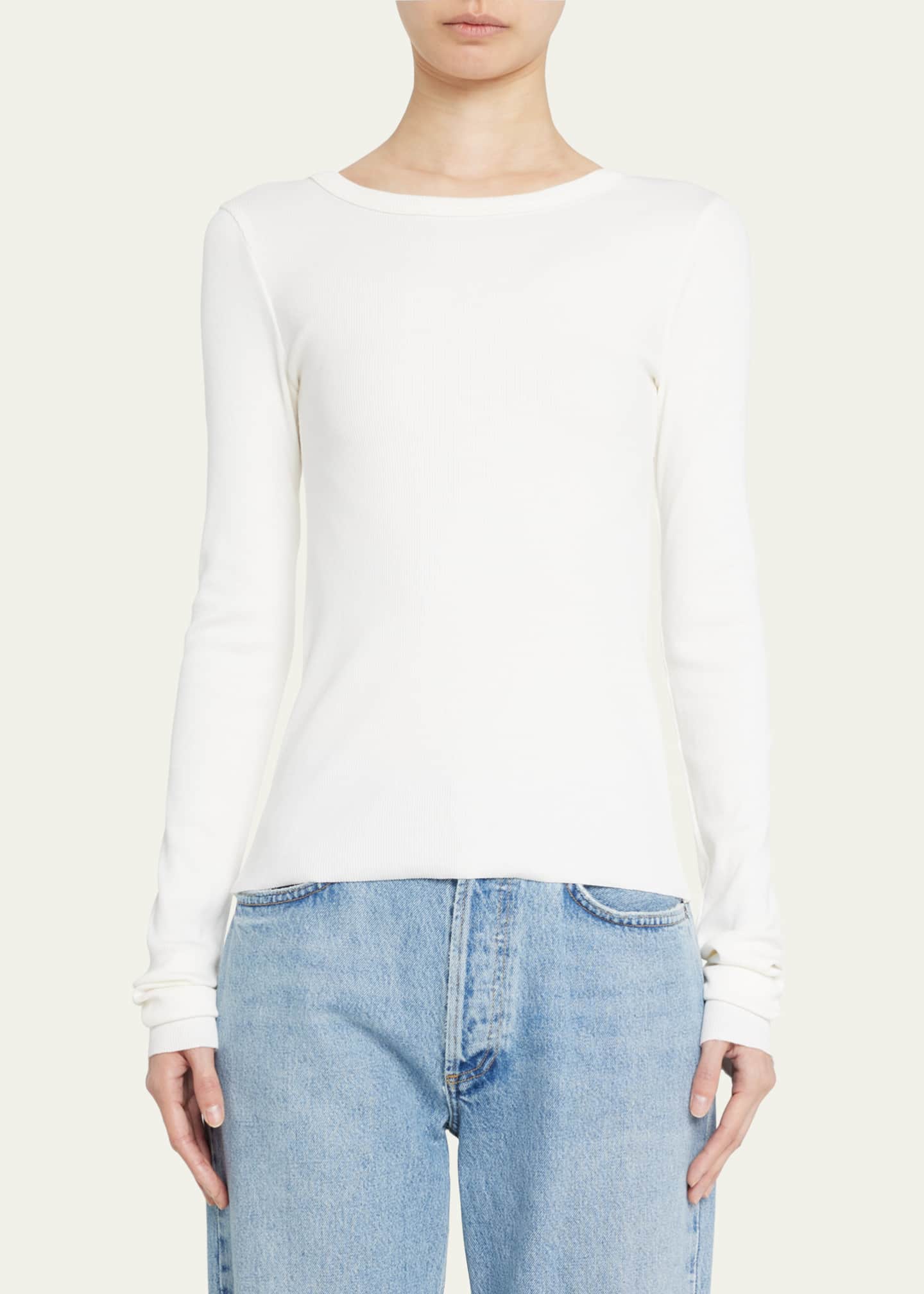 Eterne Long-Sleeve Fitted Crewneck Top Image 4 of 5