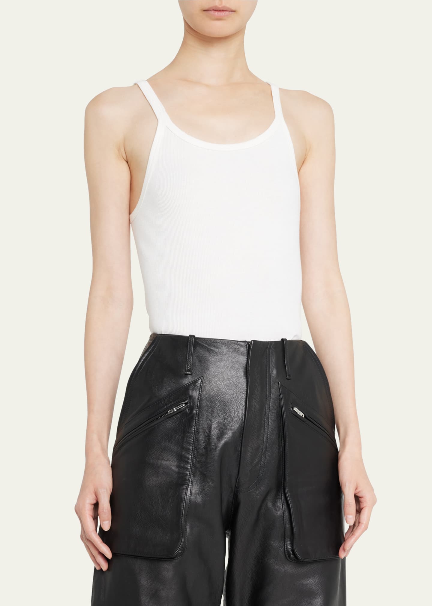 Eterne Cropped Ribbed Tank Top