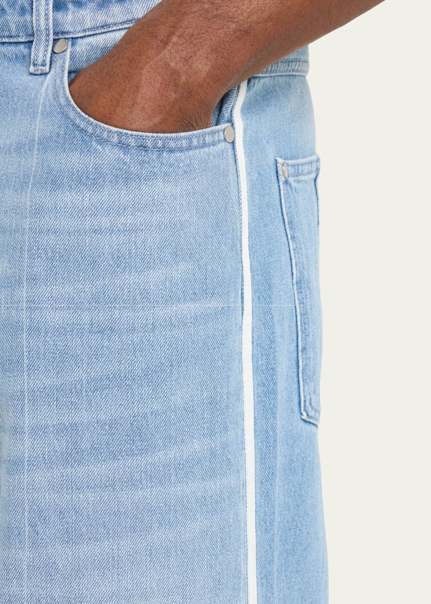 Men's side stripe denim jeans hot sale