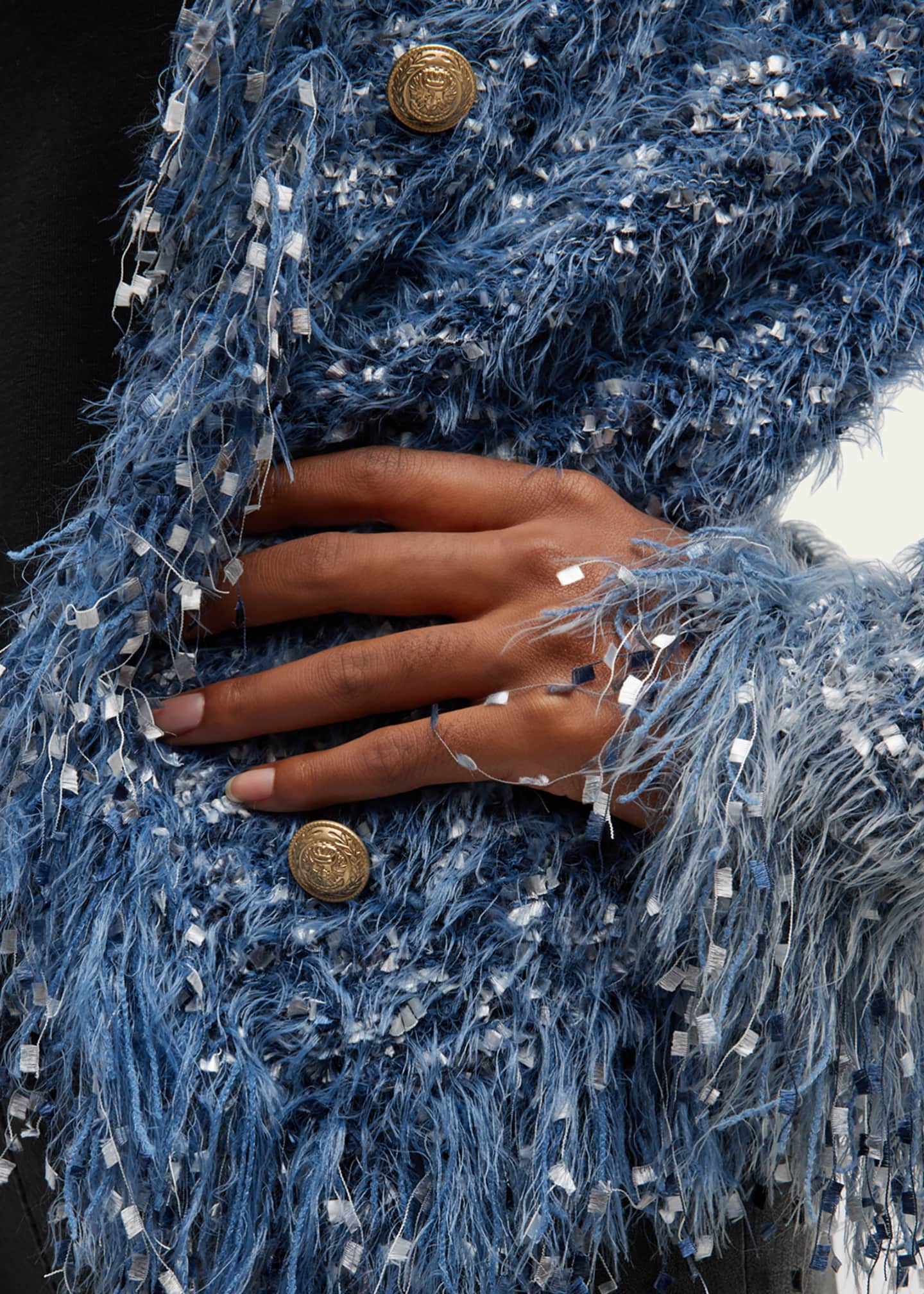 L'Agence Azure Fuzzy Cardigan Blazer Image 5 of 5