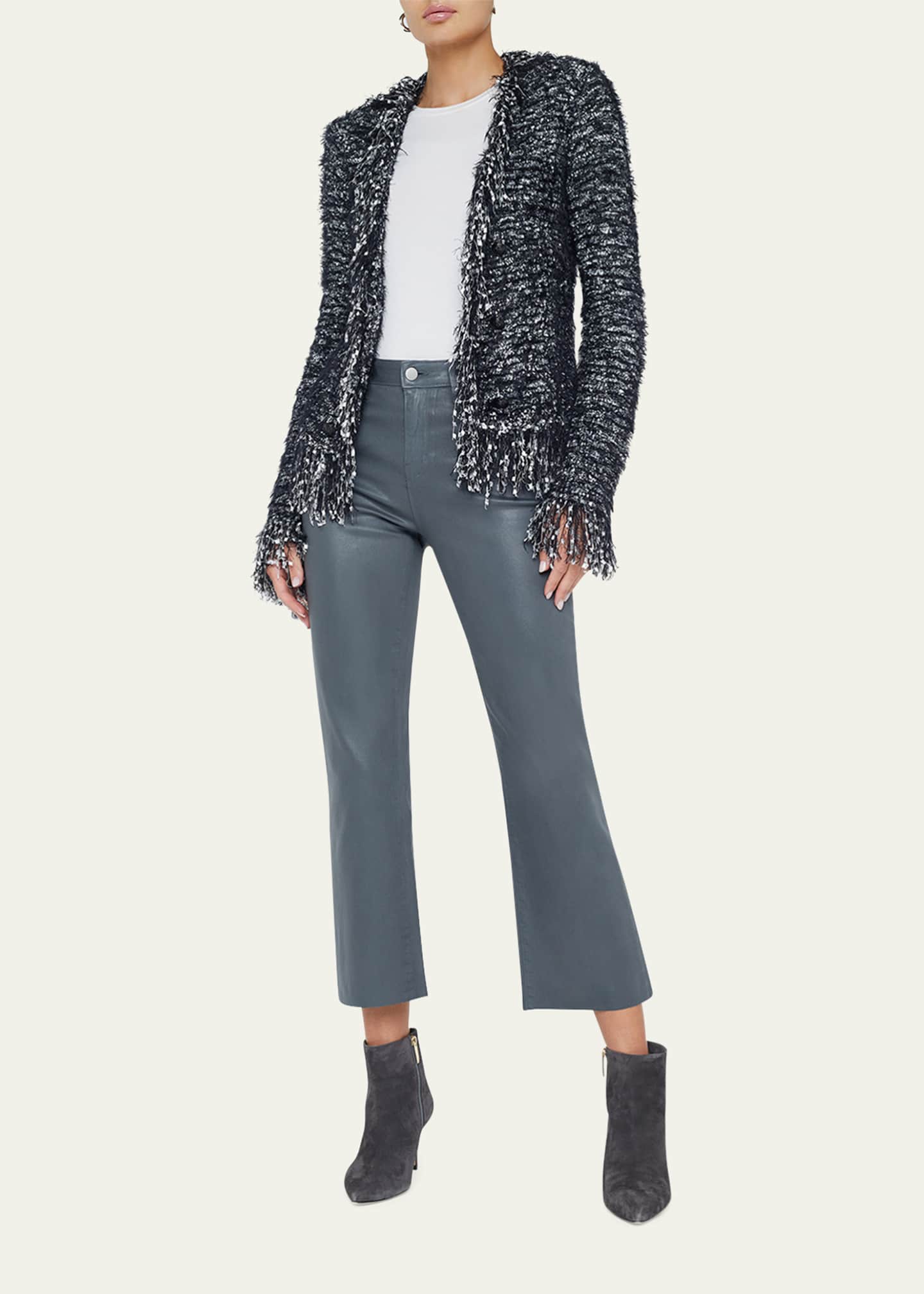 L'Agence Azure Fuzzy Cardigan Blazer Image 2 of 5