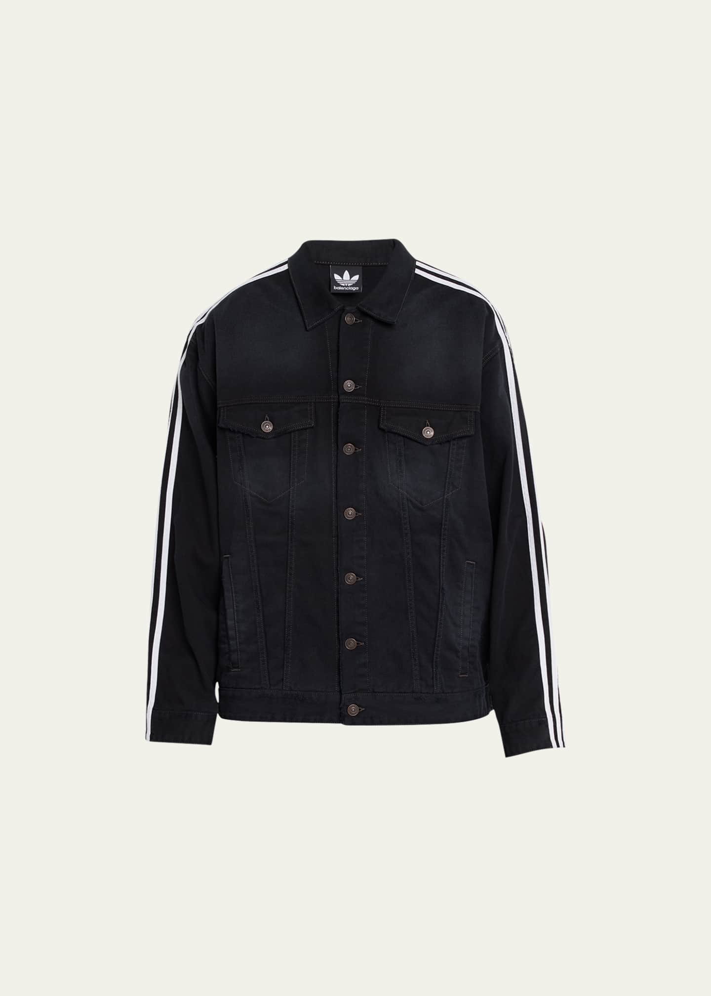 Balenciaga x Adidas Men's 3Stripes Denim Jacket Bergdorf Goodman