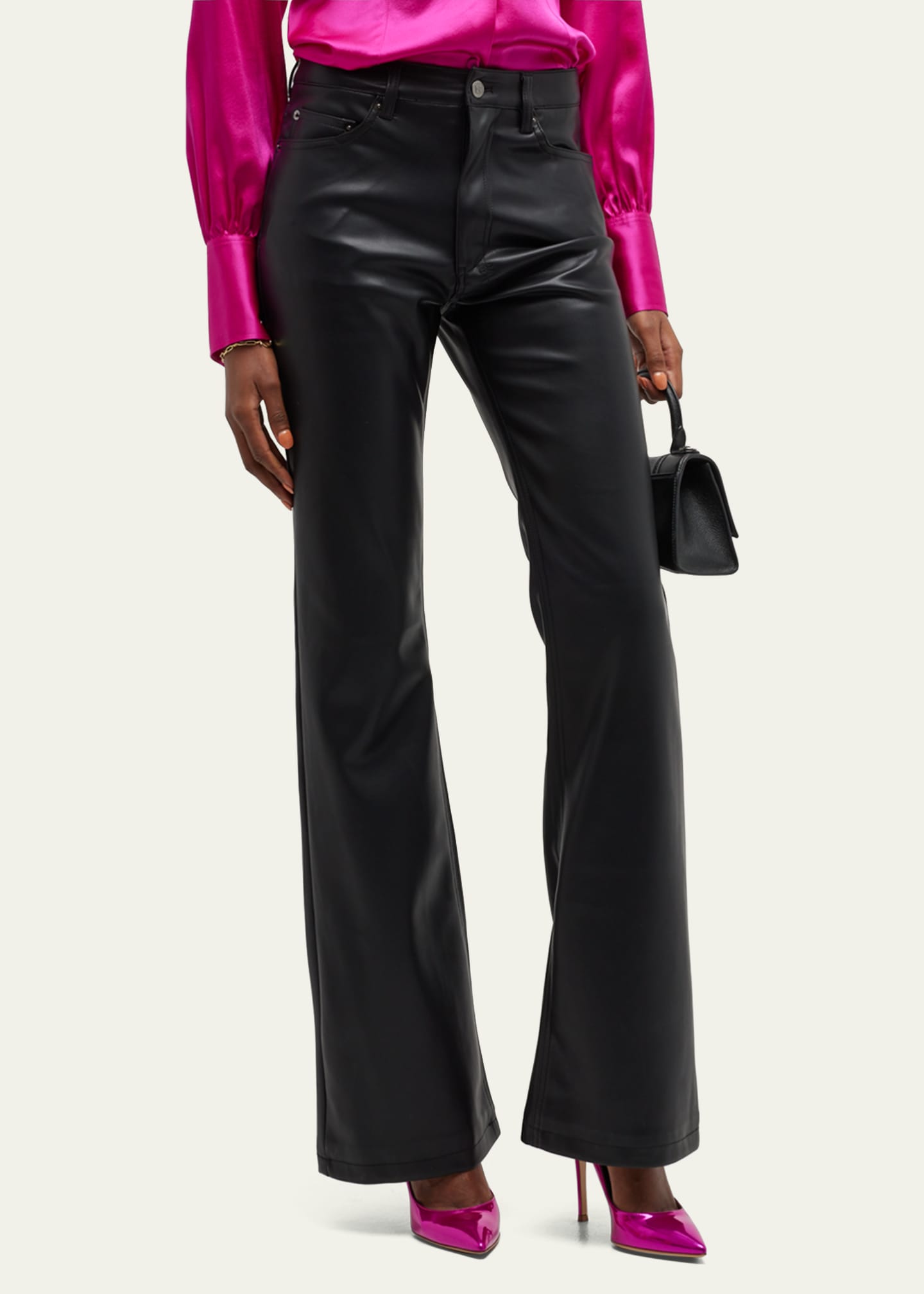 Ksubi Soho Faux Leather Bootcut Jeans Bergdorf Goodman