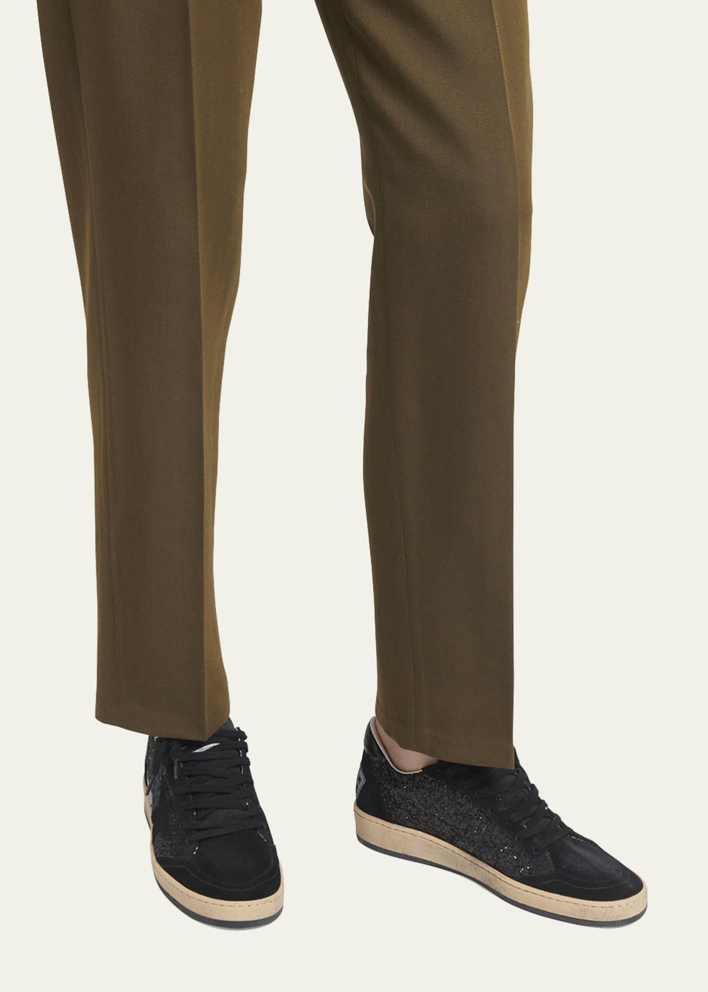 Golden Goose Ball Star Glitter and Suede Low-Top Sneakers Image 2 of 5