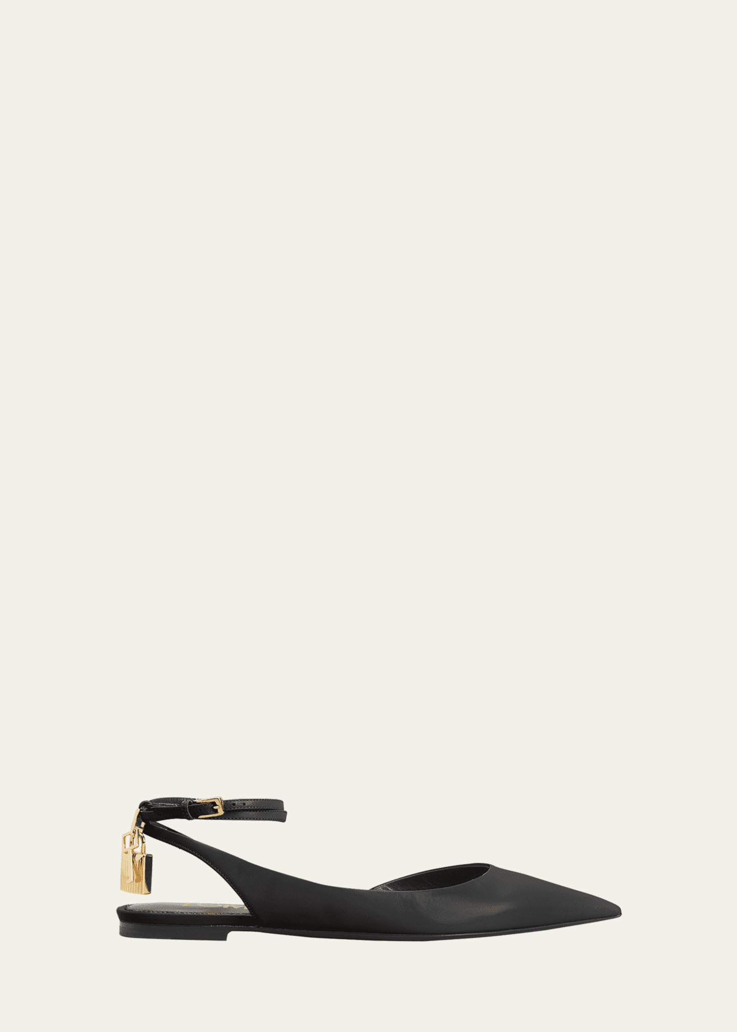 TOM FORD Leather Ankle-Strap Ballerina Flats - Bergdorf Goodman