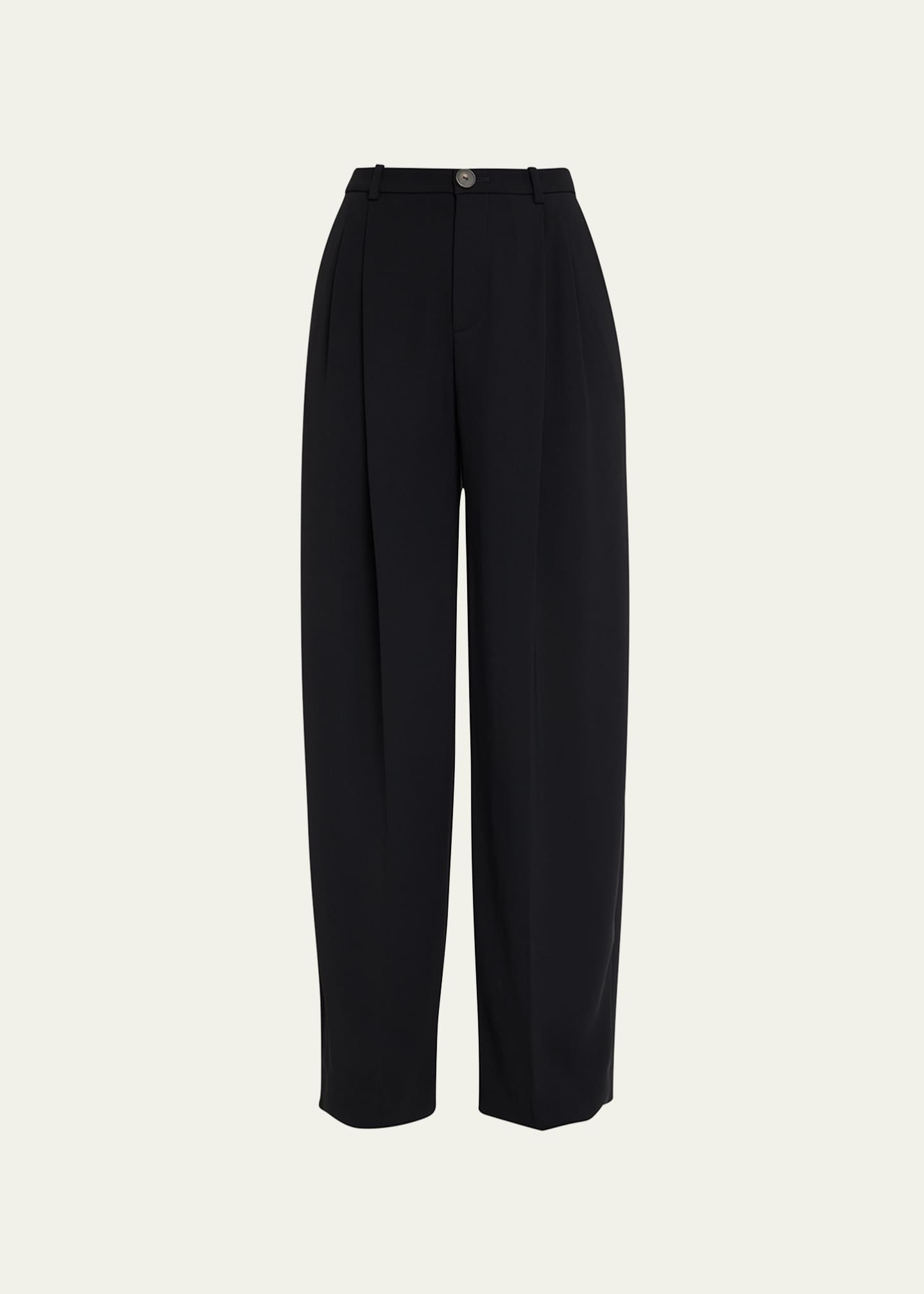 Vince Drop-Waist Pleated Crepe Trousers Image 1 of 5