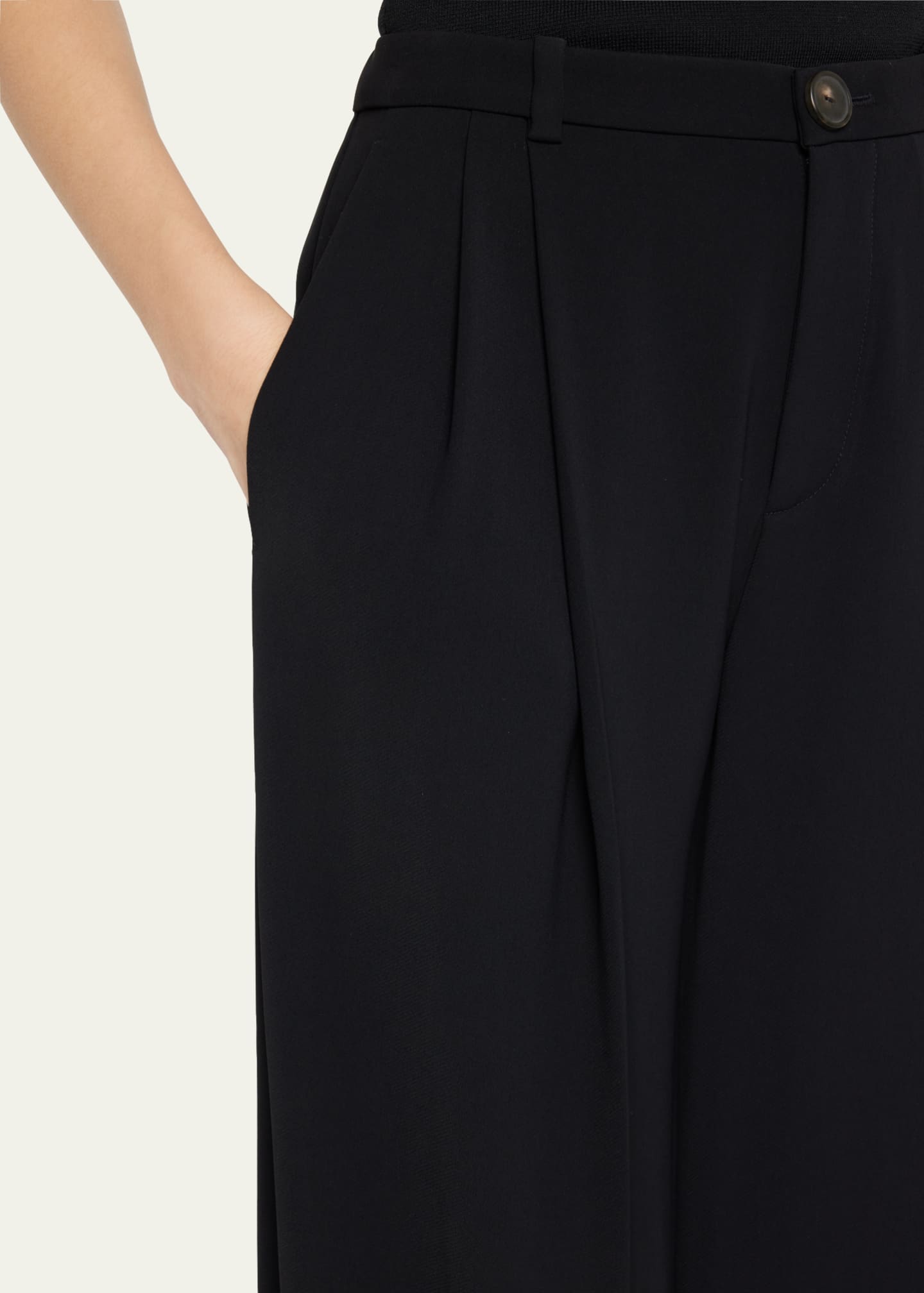 Vince Drop-Waist Pleated Crepe Trousers Image 5 of 5