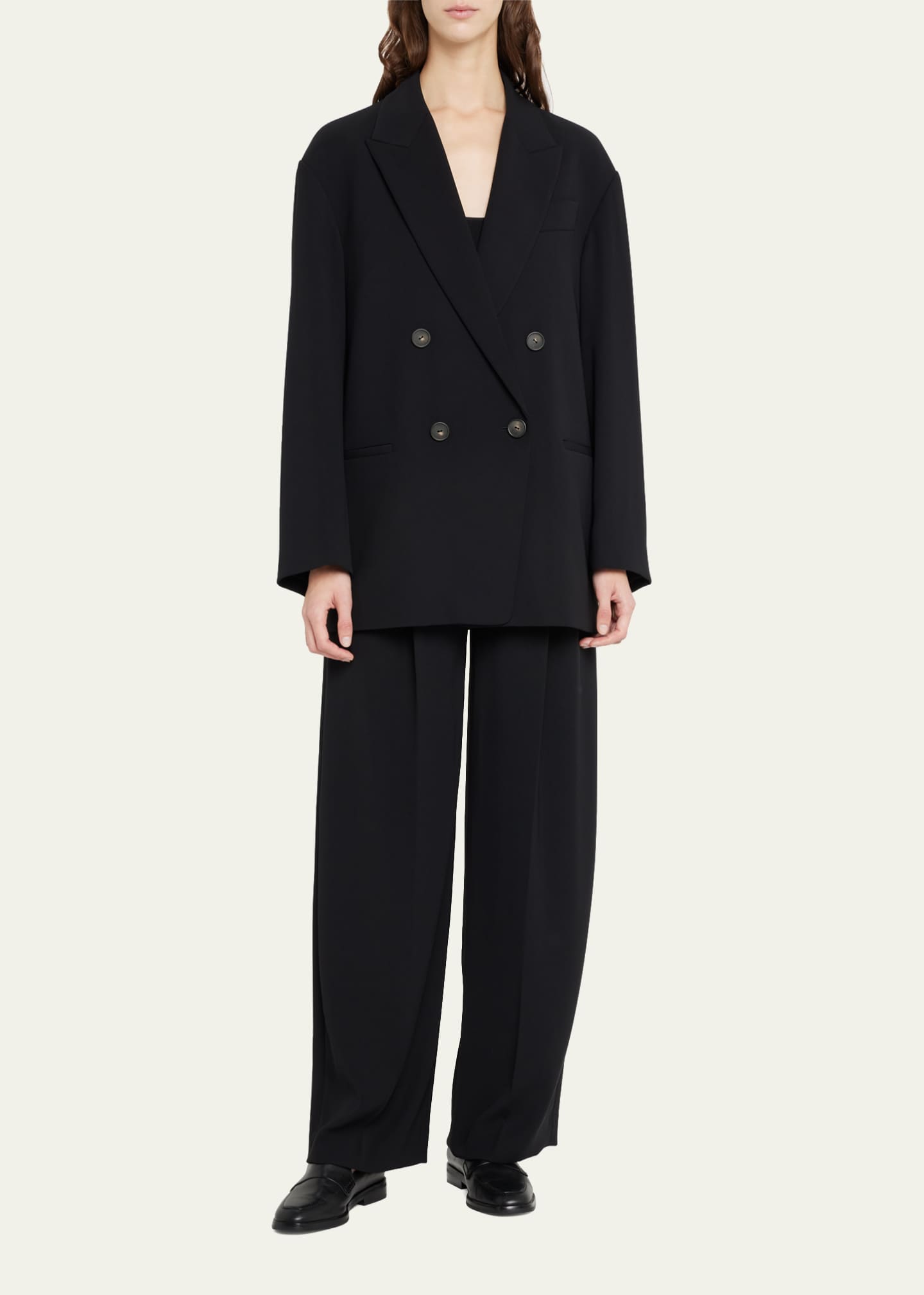 Vince Double-Breasted Crepe Boyfriend Blazer - Bergdorf Goodman