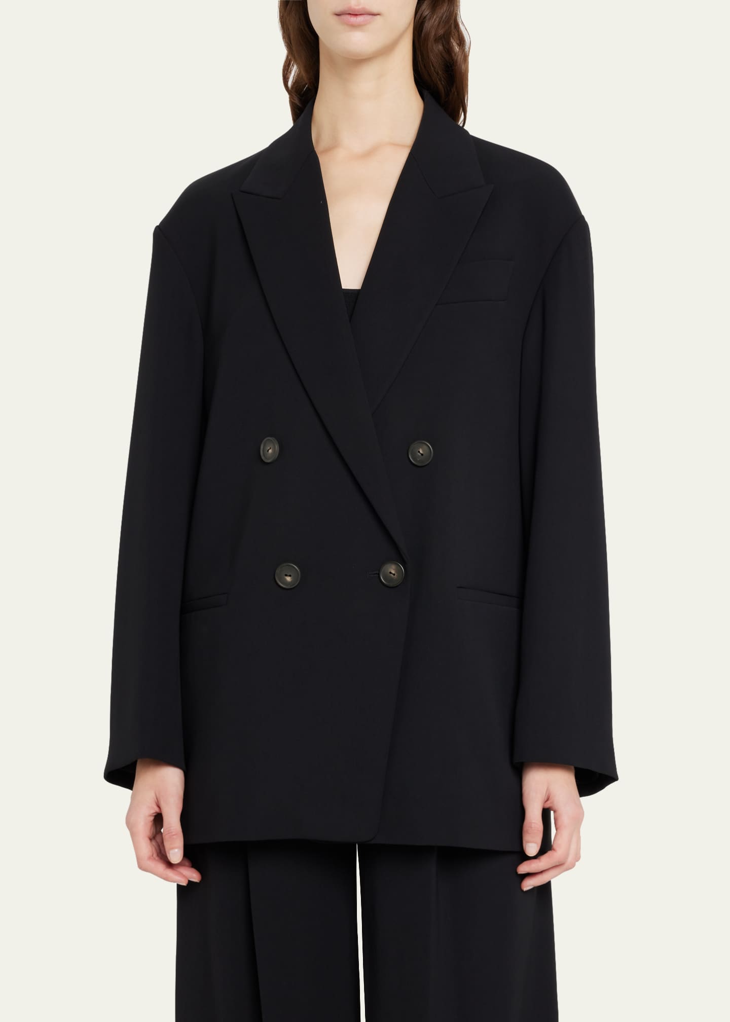 Vince Double-Breasted Crepe Boyfriend Blazer - Bergdorf Goodman