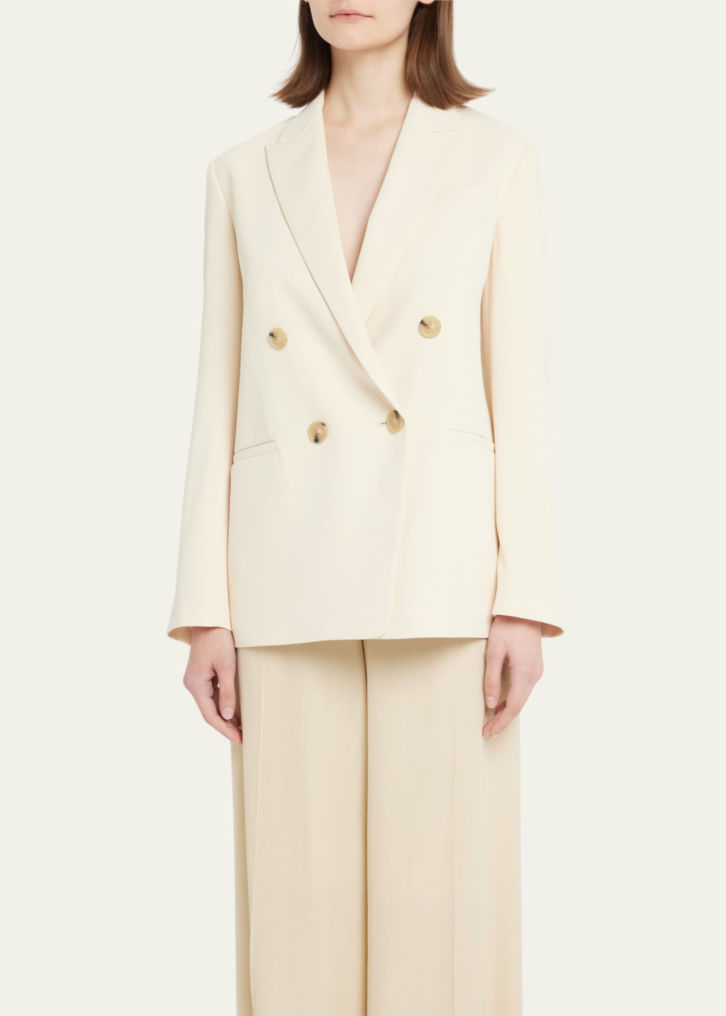 Vince Double Breasted Crepe Boyfriend Blazer Bergdorf Goodman