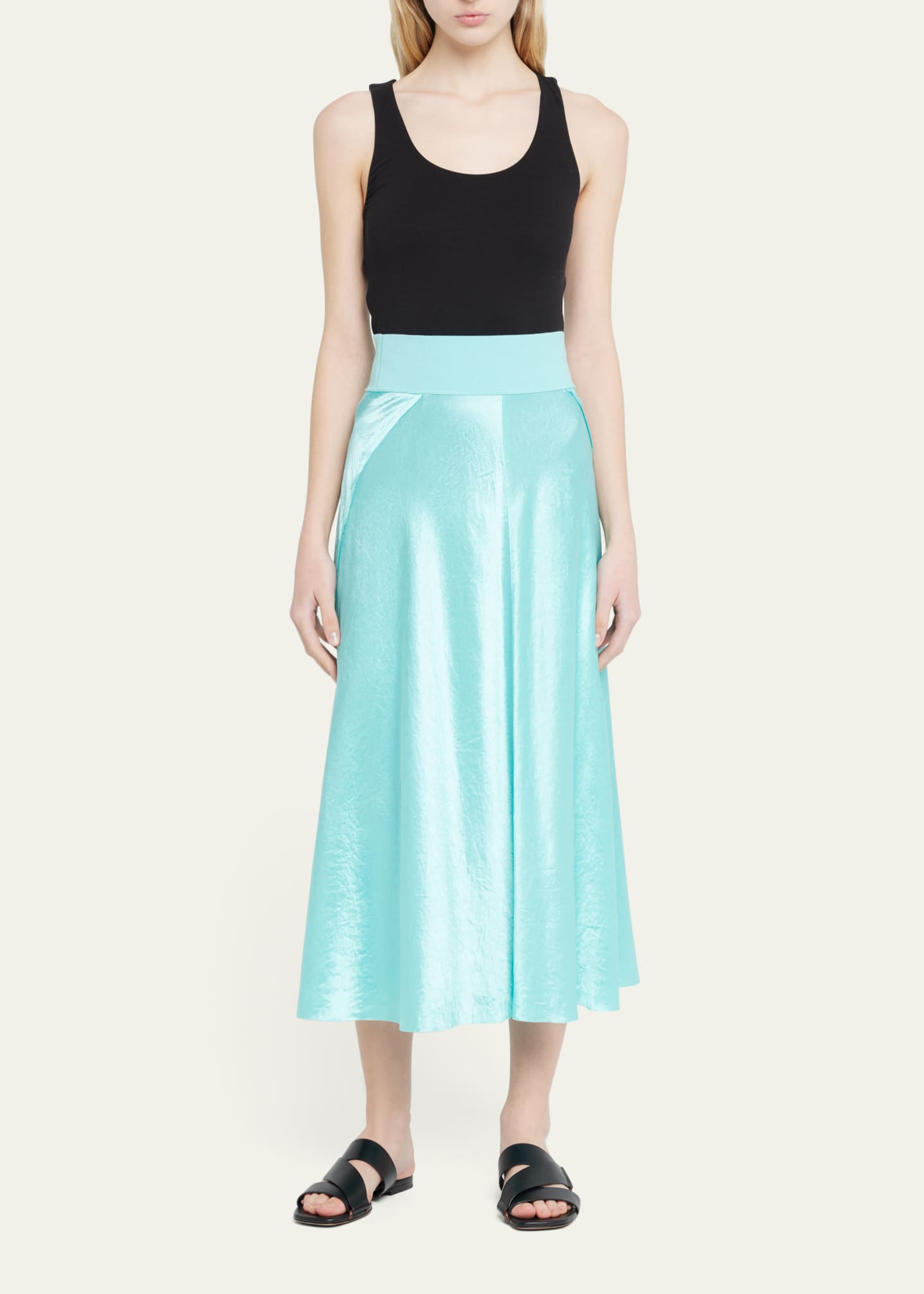 Vince raw-edge silk midi deals skirt