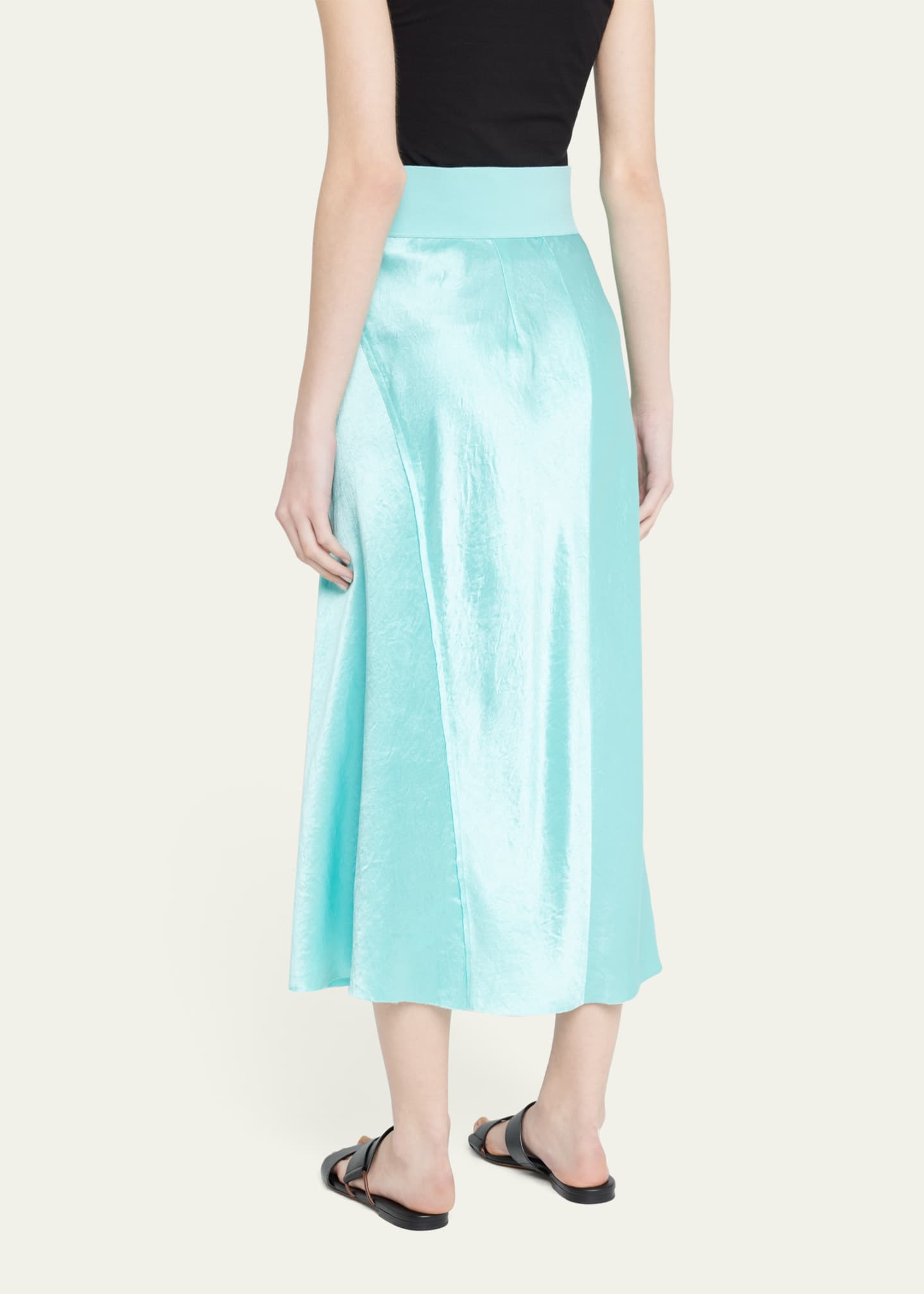 Vince raw-edge silk midi skirt sale