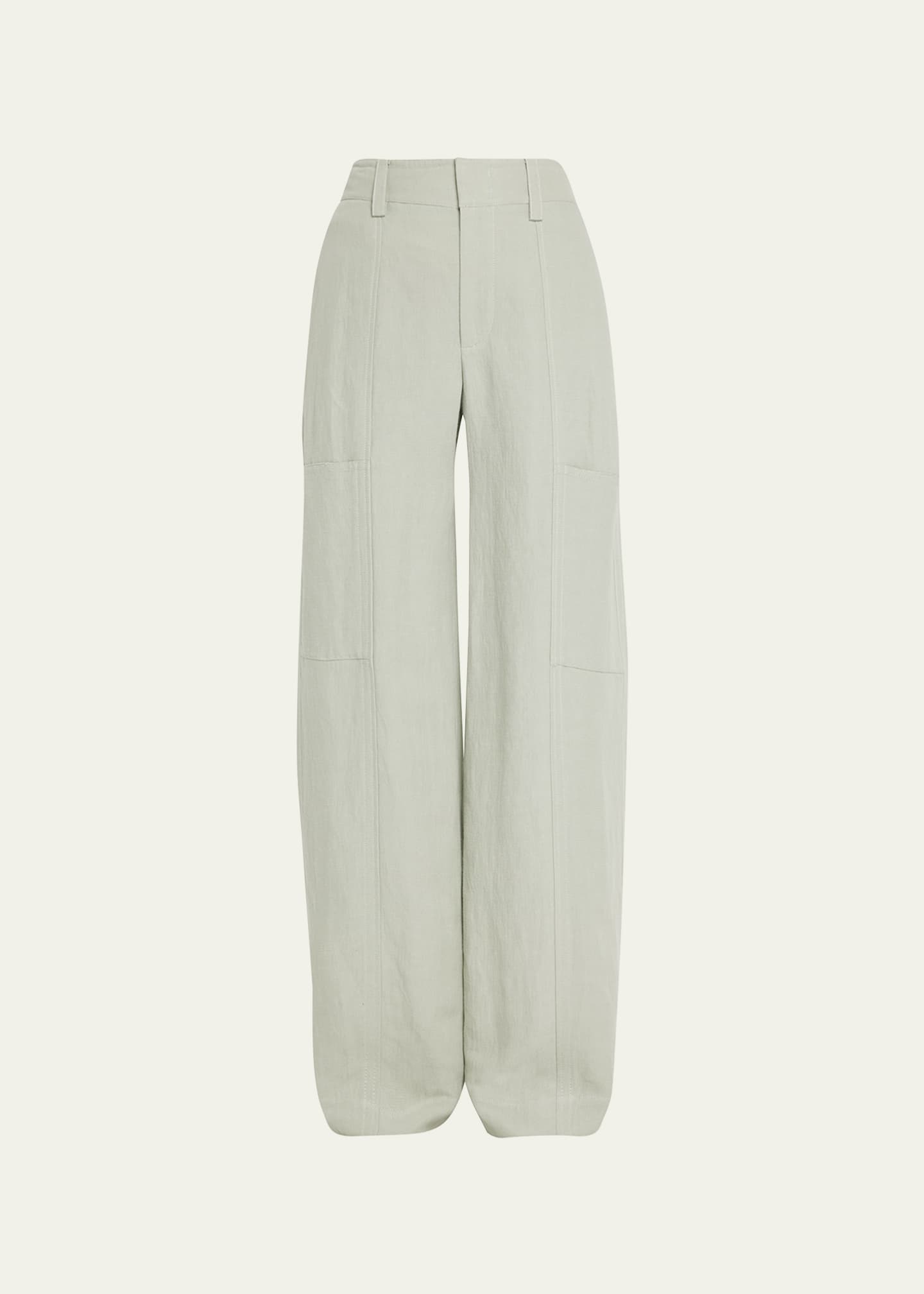 Vince High-waist Cropped Wide-leg Pants In Black