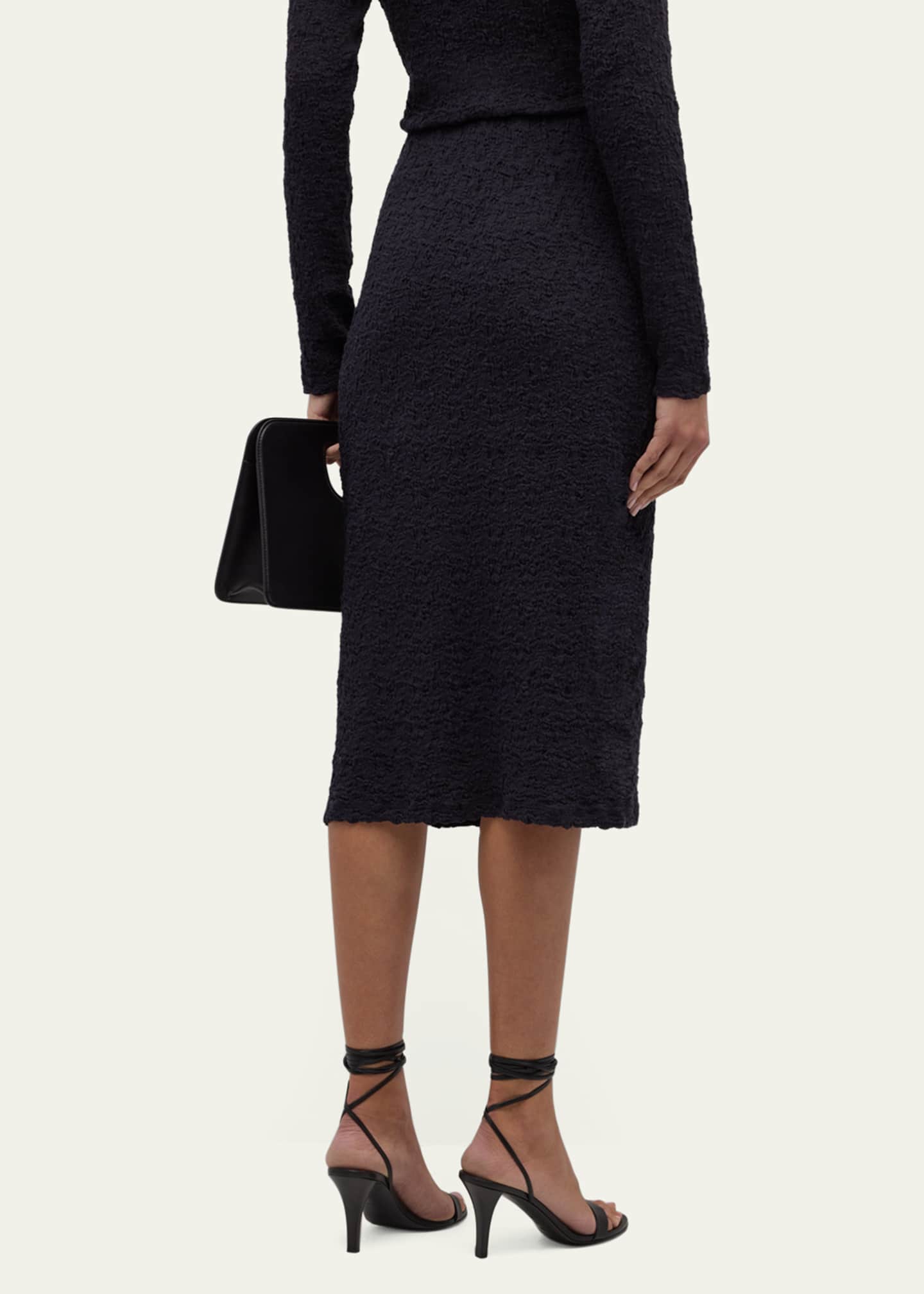 Vince Smocked Popcorn Midi Skirt Image 3 of 5