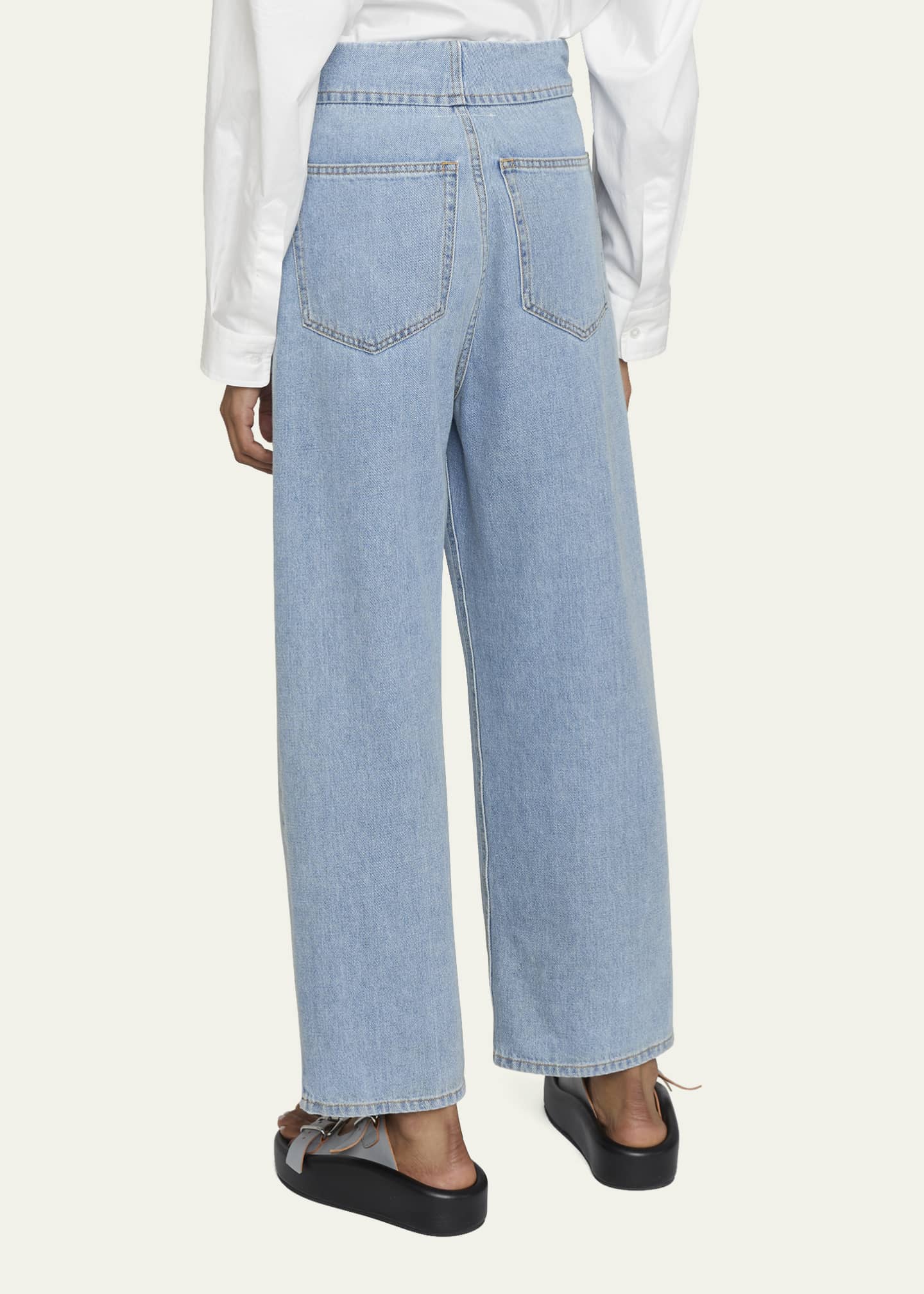 Button fly wide 2025 leg jeans