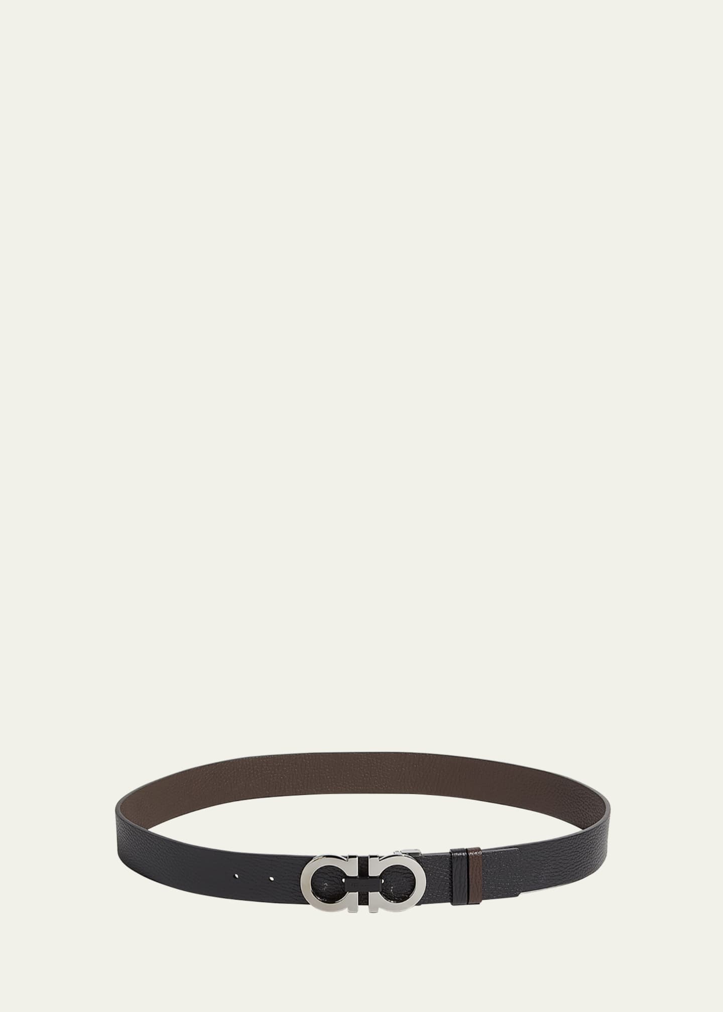 Ferragamo Men's Double Adjustable Reversible Leather Gancini Belt Image 1 of 2