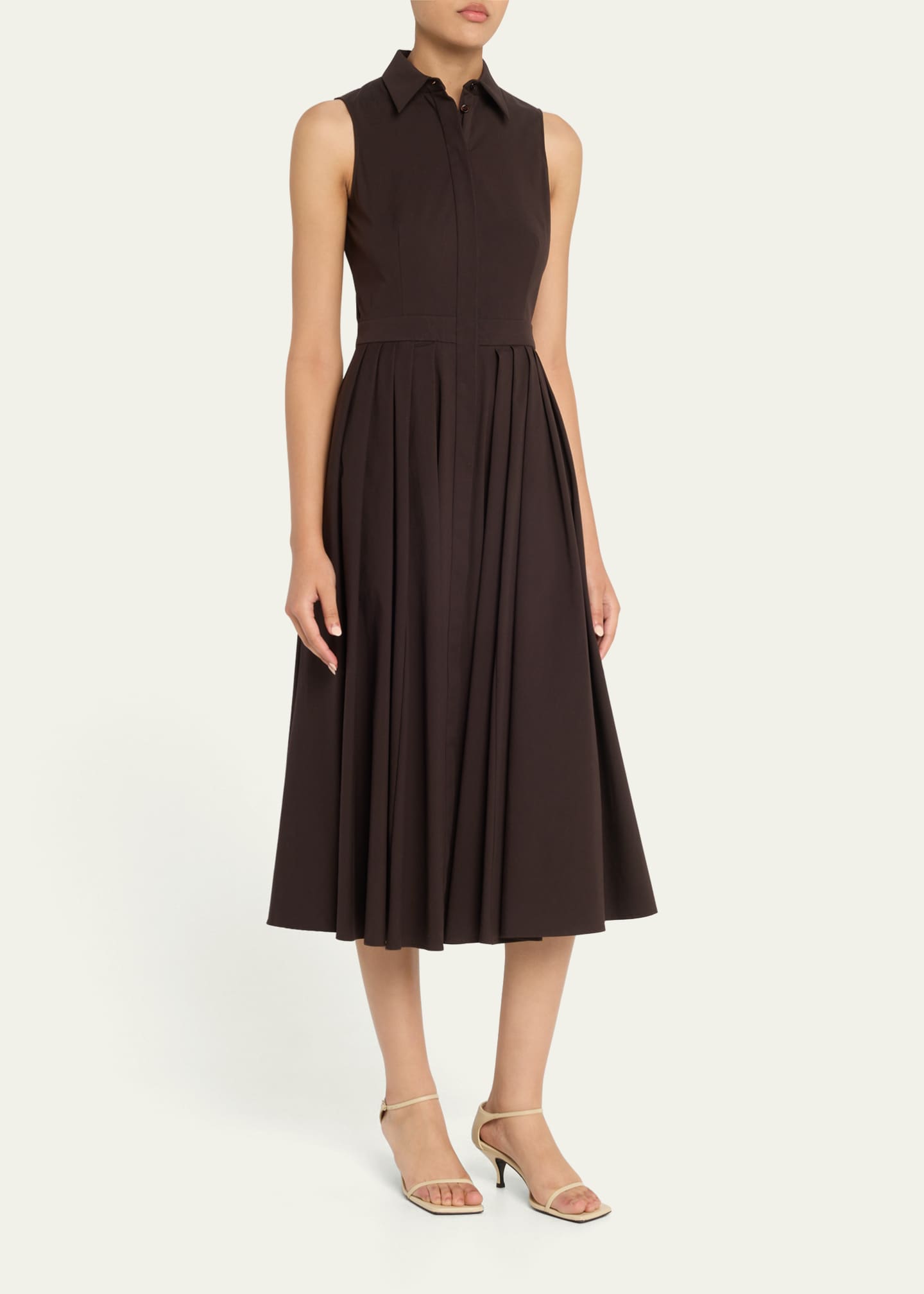 Michael Kors Collection Button-Front Poplin Shirtdress Image 4 of 5