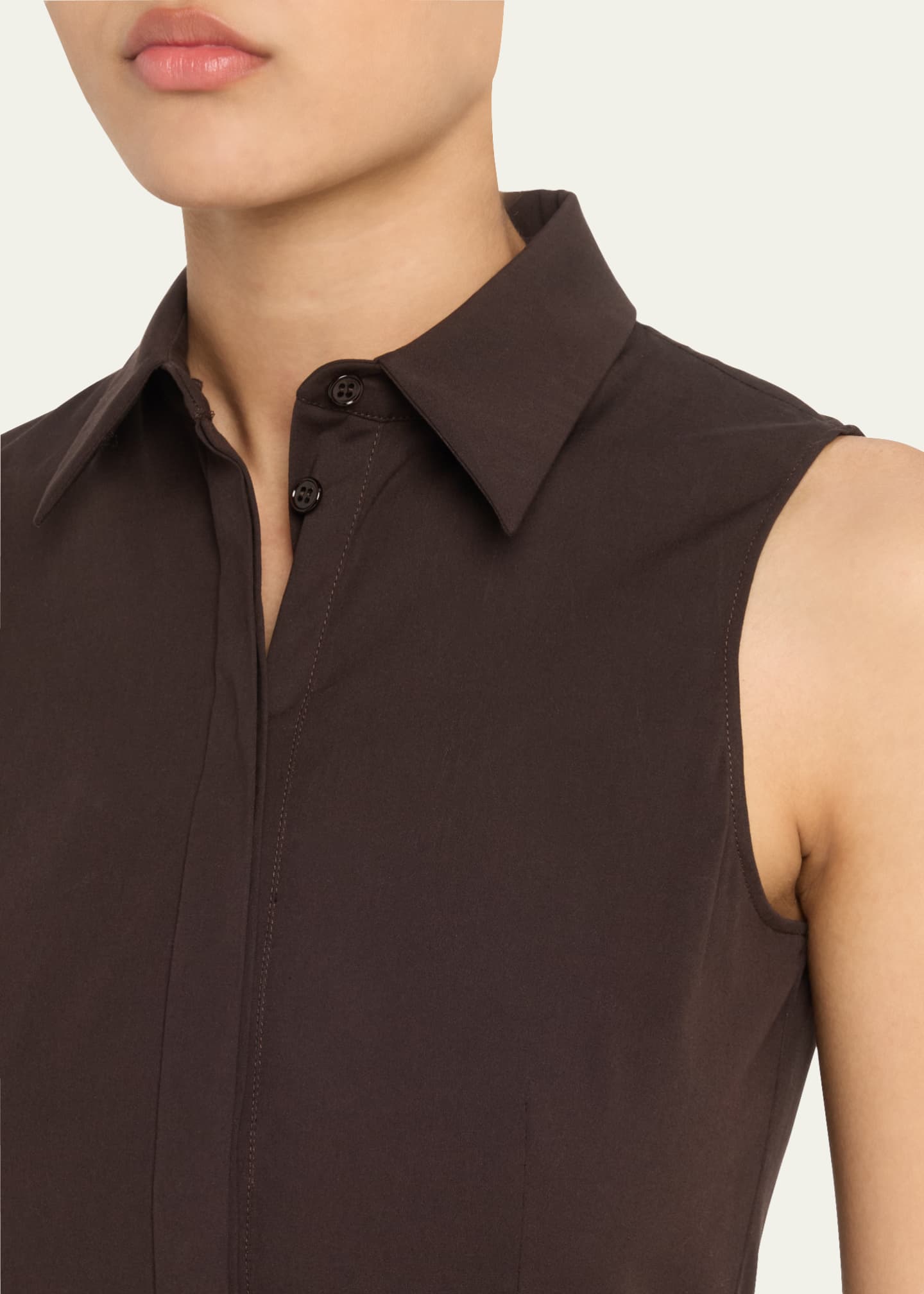 Michael Kors Collection Button-Front Poplin Shirtdress Image 5 of 5